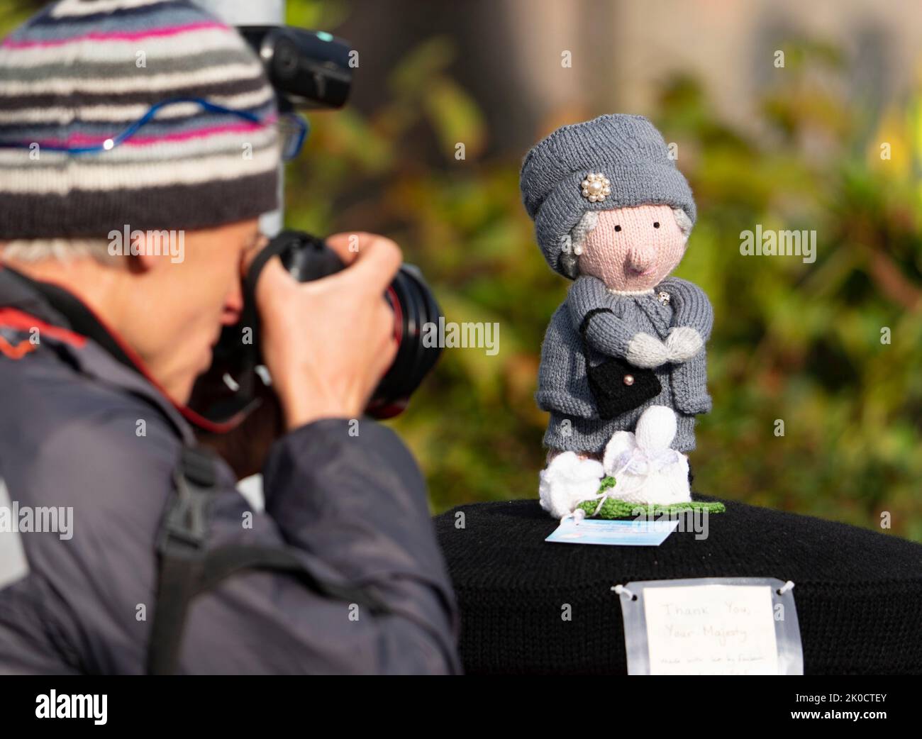 Ballater Scotland UK 11th September 2022 A Post Box Topper ballater-scotland-uk-11th-september-2022-a-post-box-topper