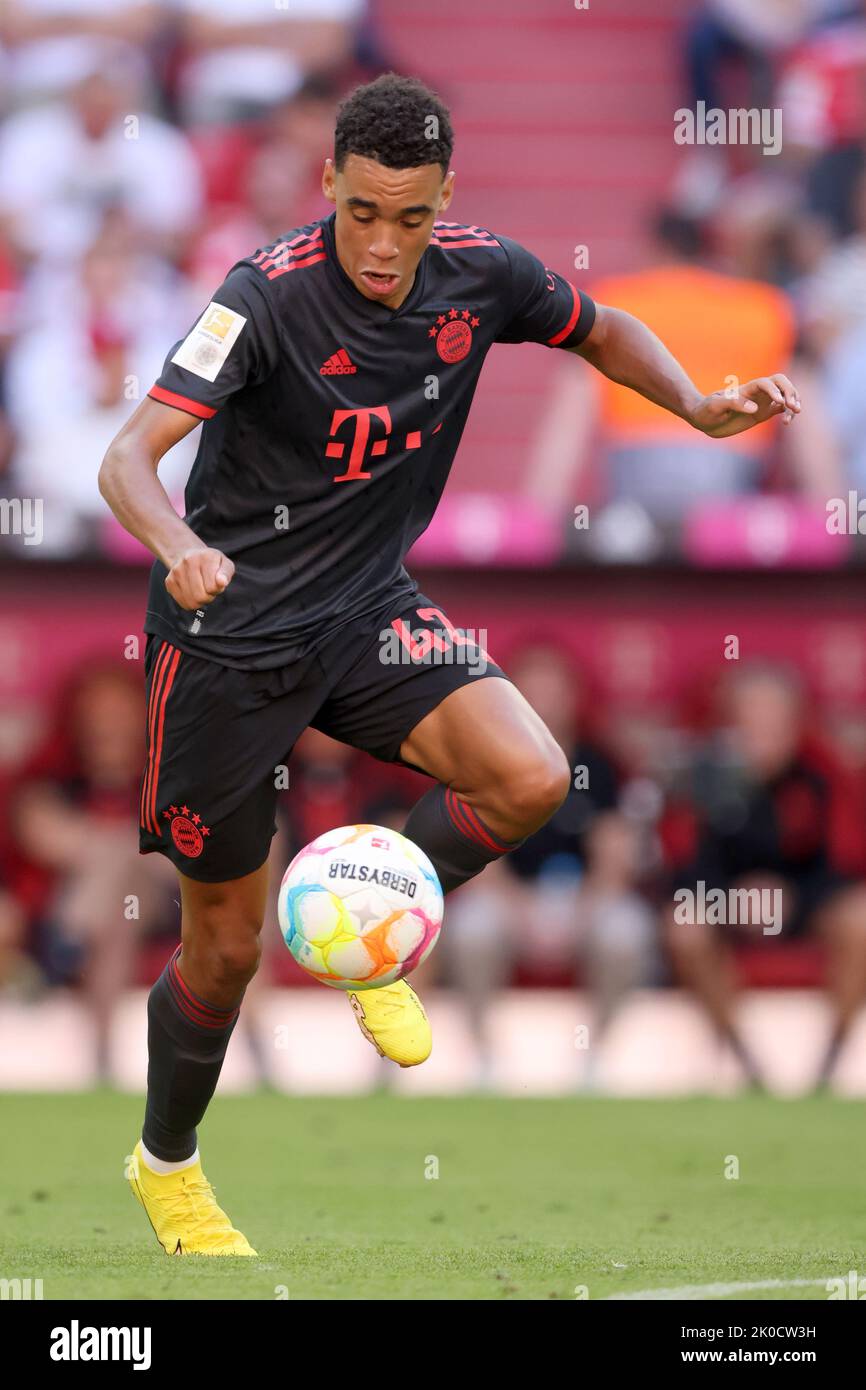 Jamal Musiala of Bayern Muenchen  FC Bayern München - VfL Wolfsburg  Fussball 1 . Bundesliga Saison 2022 / 2023 © diebilderwelt / Alamy Stock Stock Photo