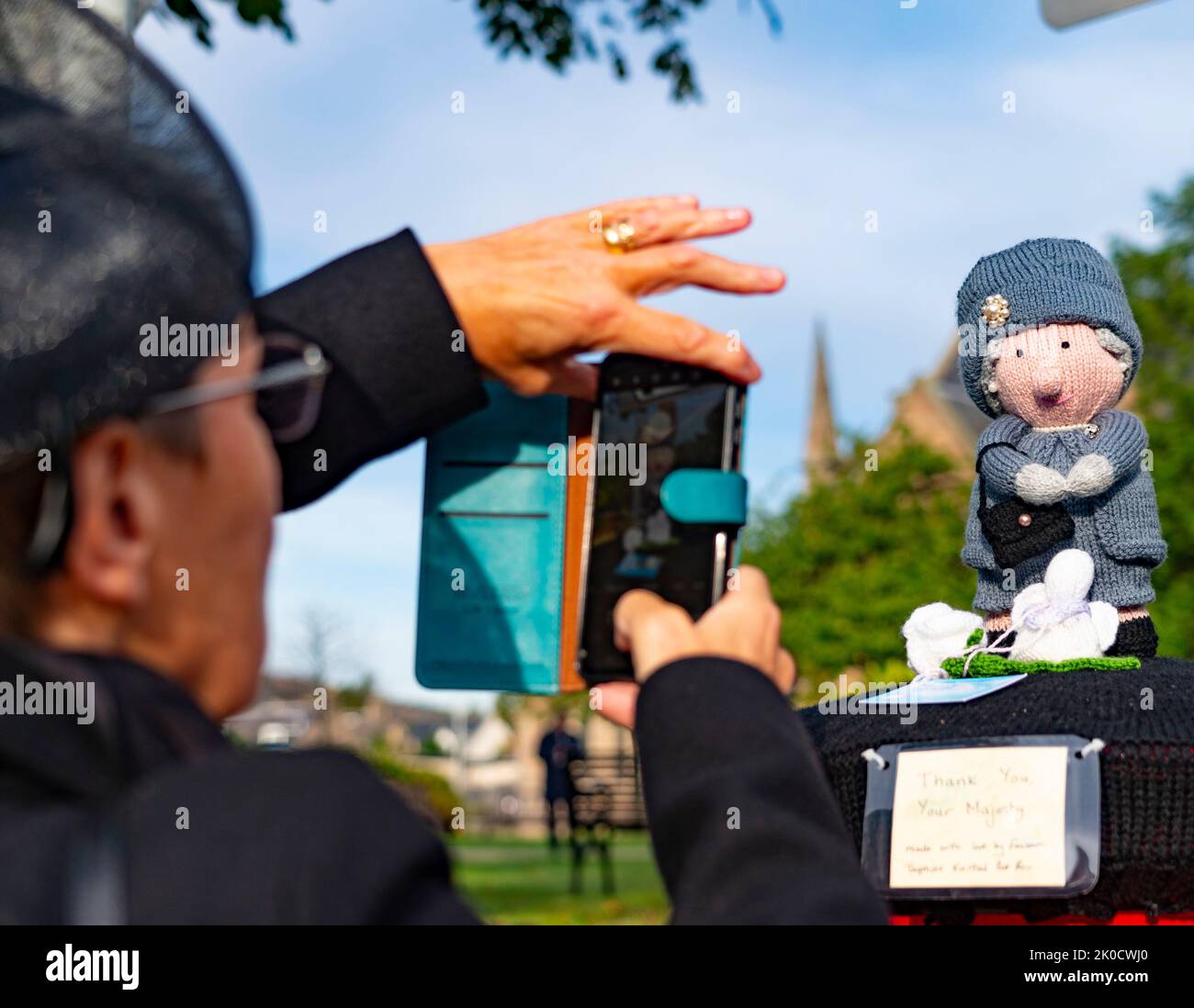 Ballater Scotland UK 11th September 2022 A Post Box Topper ballater-scotland-uk-11th-september-2022-a-post-box-topper