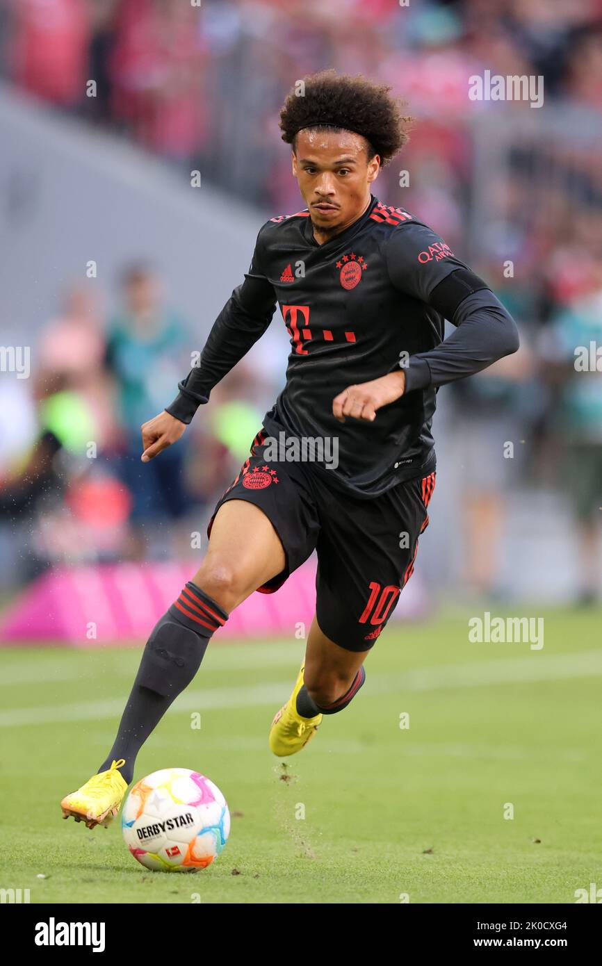 Leroy Sane of Bayern Muenchen  FC Bayern MŸnchen - VfL Wolfsburg  Fussball 1 . Bundesliga Saison 2022 / 2023 © diebilderwelt / Alamy Stock Stock Photo