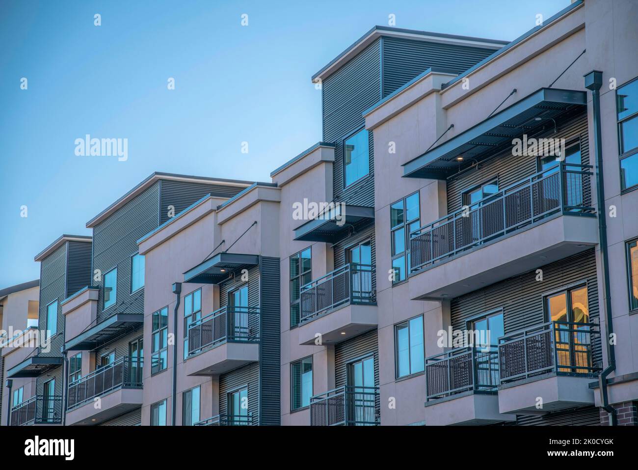 Phoenix, Arizona Modern apartment building with balconies. Facade of a
