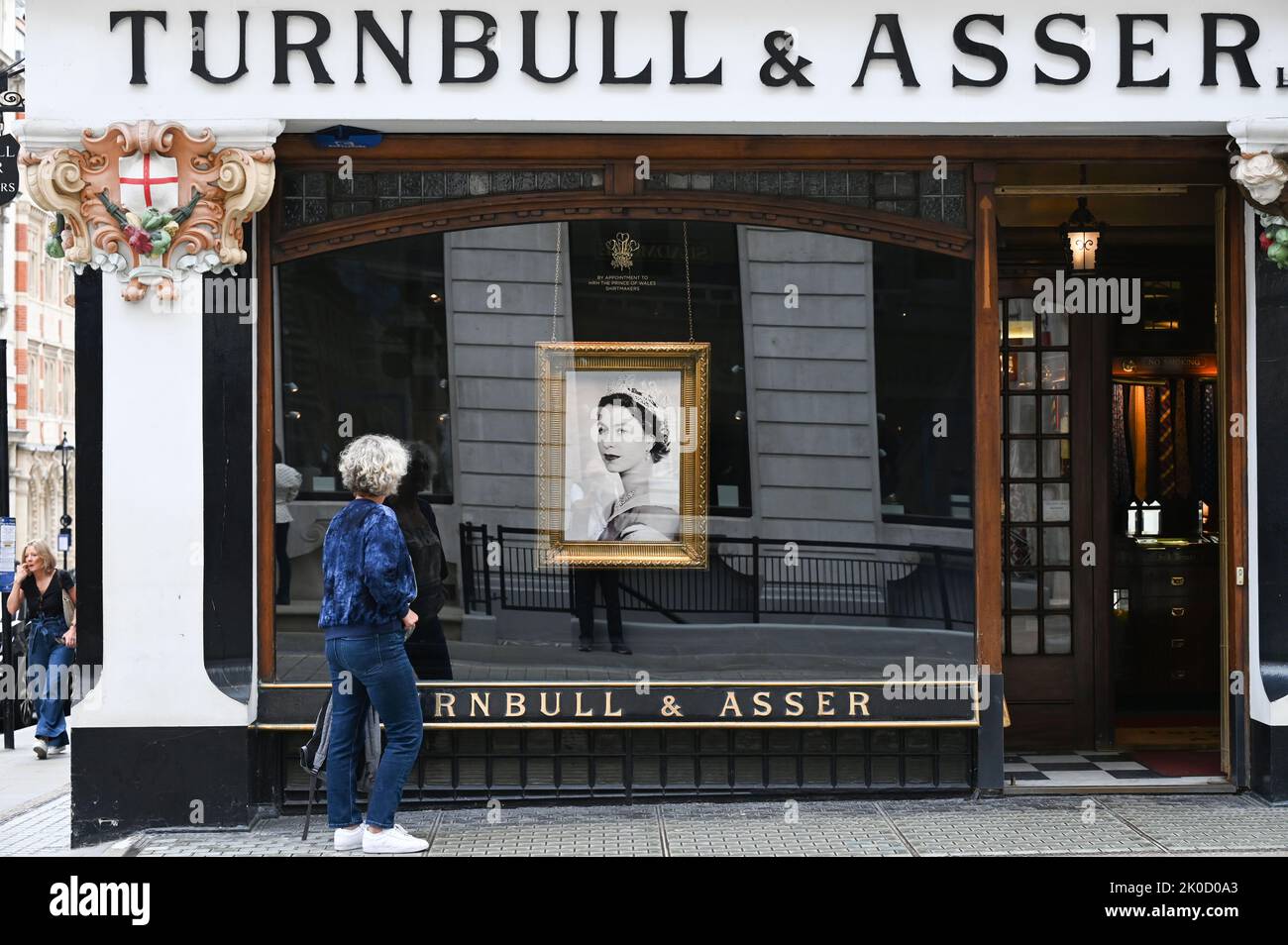 London UK 10th September 2022 - Turnbull & Asser clothes shop in Jermyn St London after The Queen Elizabeth II died at the age of 96 on Thursday 8th September 2022   Photograph taken by Simon Dack Stock Photo