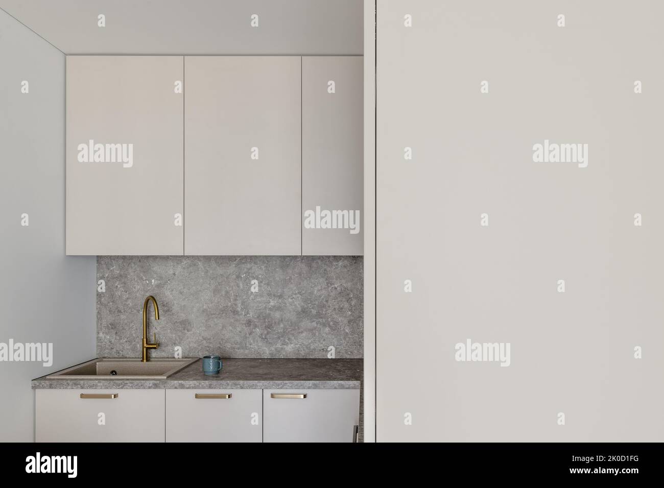 Image showcasing Modern minimalist kitchen interior design in Scandinavian style ...