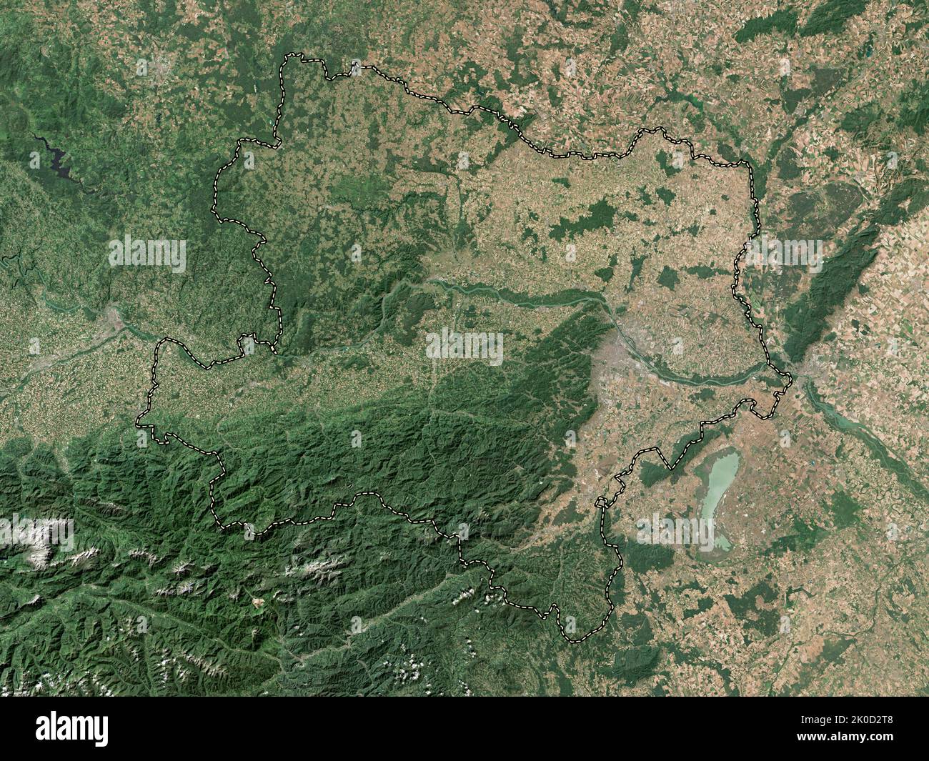 Niederosterreich, state of Austria. High resolution satellite map Stock Photo