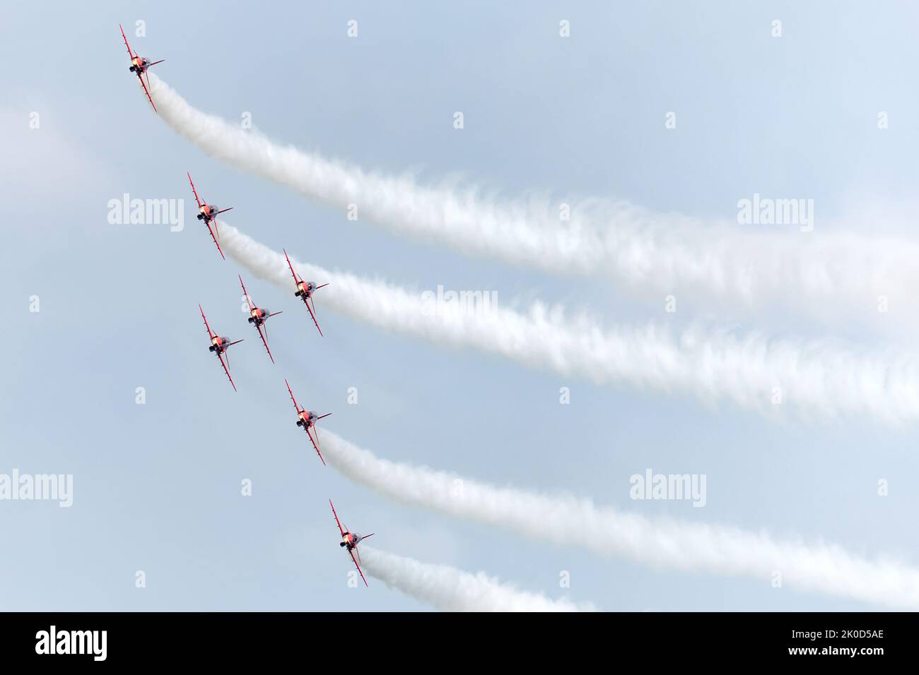 Royal Air Force Aerobatic Team, Red Arrows, display, Bournemouth Air Show 2022, UK Stock Photo