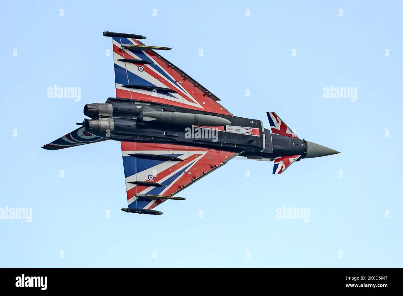 RAF Typhoon fighter aircraft display, Bournemouth Air Show 2022, UK Stock Photo