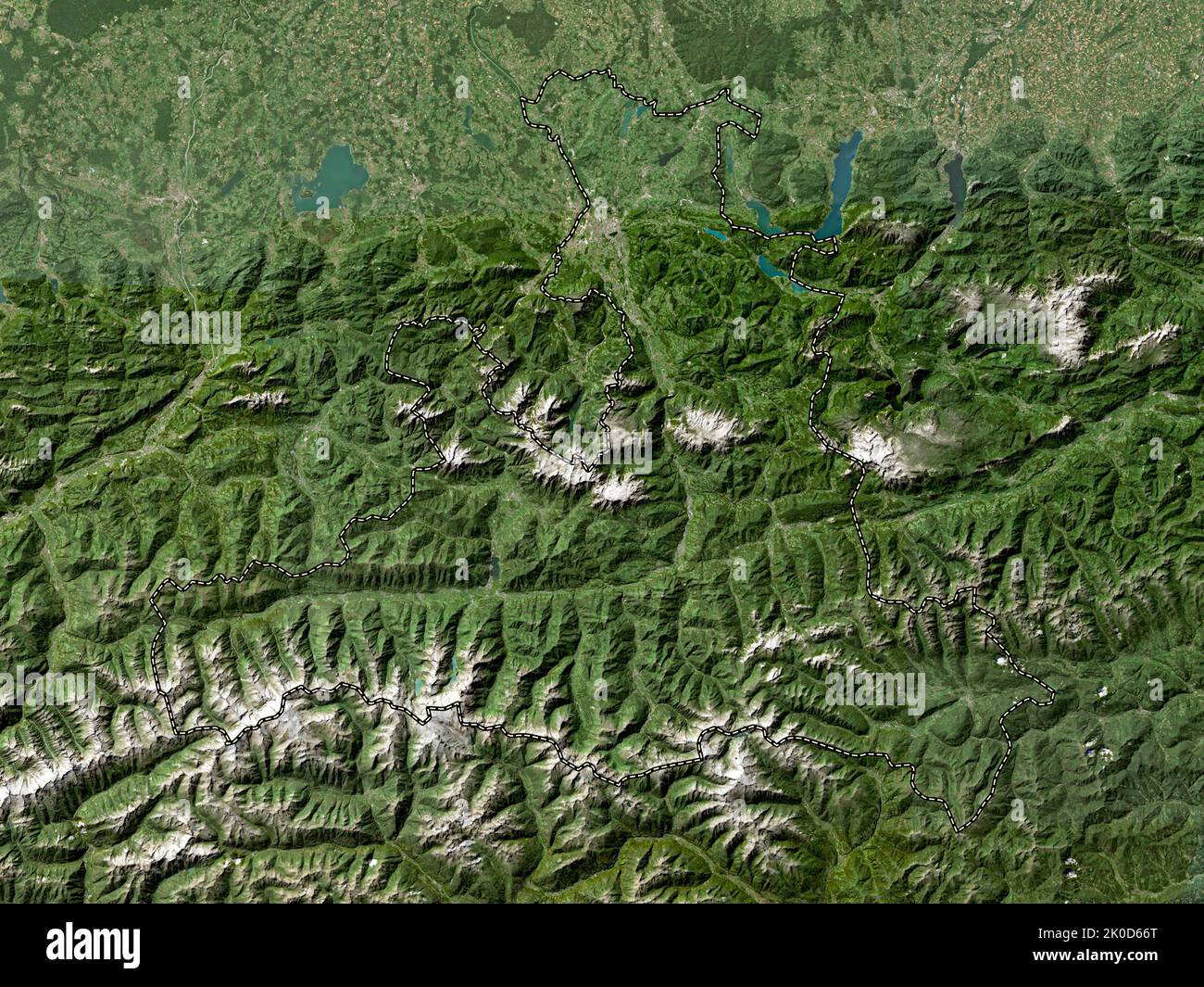 Salzburg, state of Austria. High resolution satellite map Stock Photo ...