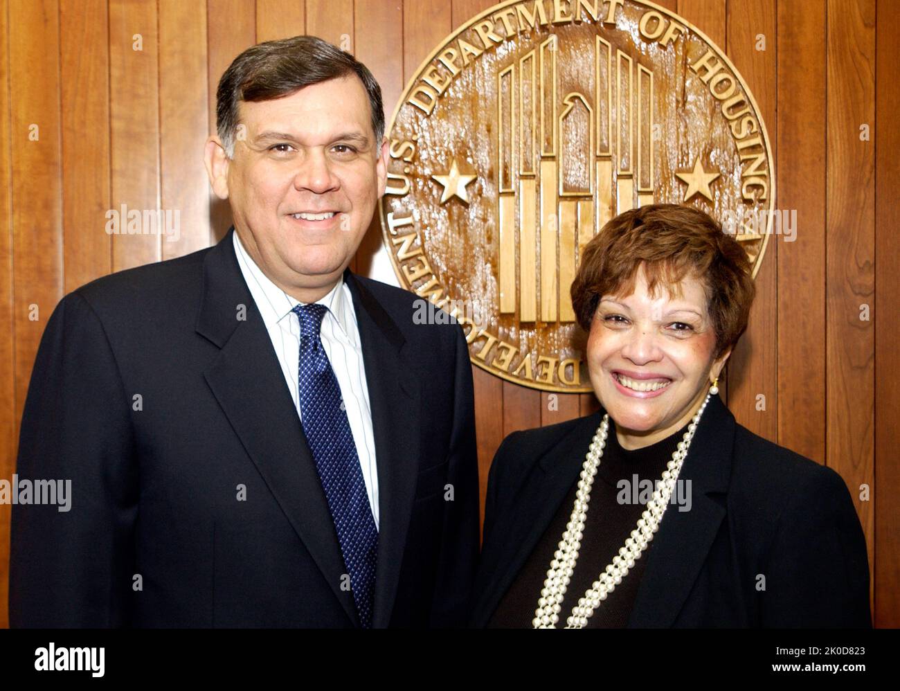 Secretary Mel Martinez with Bessie Jackson. Secretary Mel Martinez with