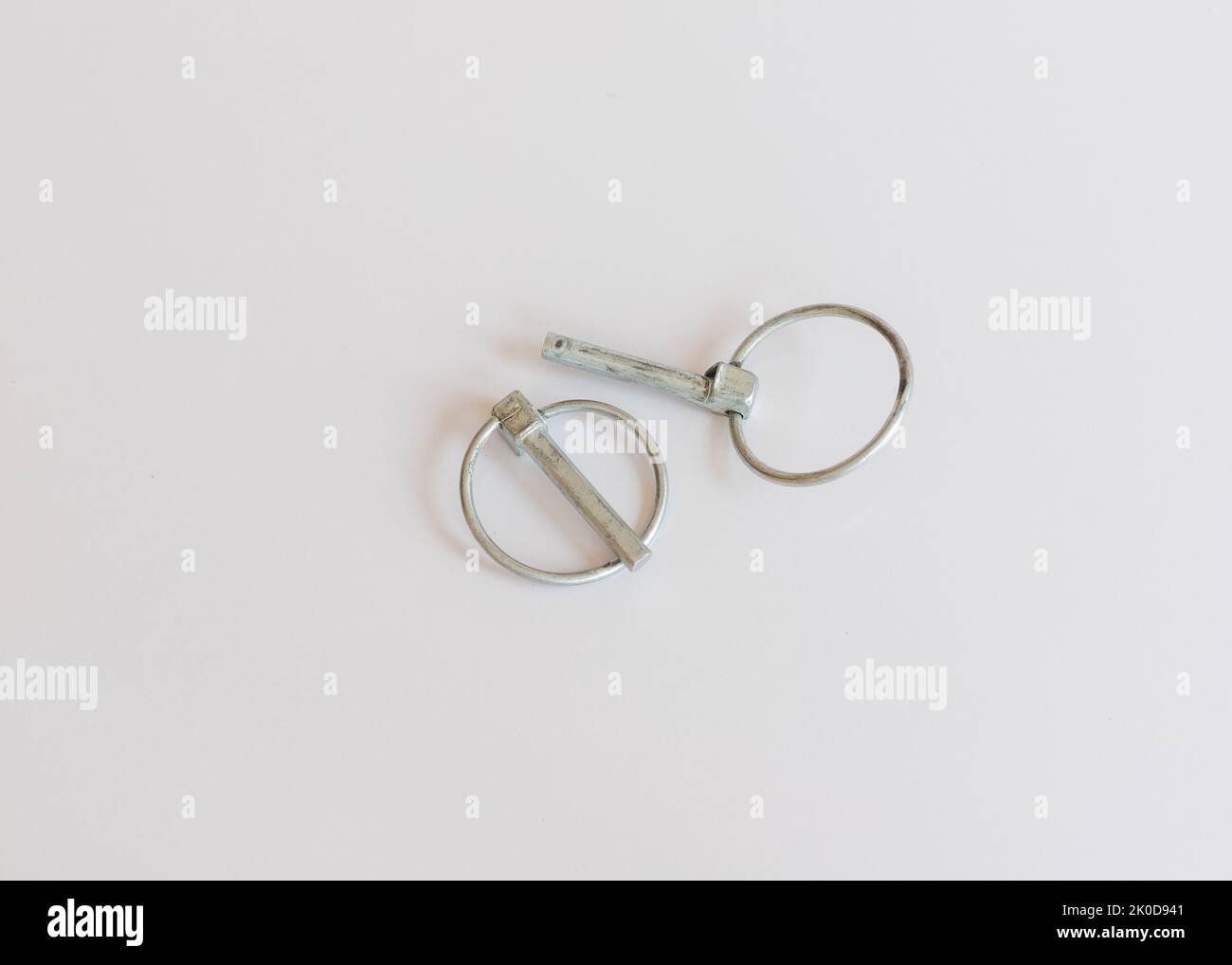 Linchpins for machinery or hardware on isolated white background Stock