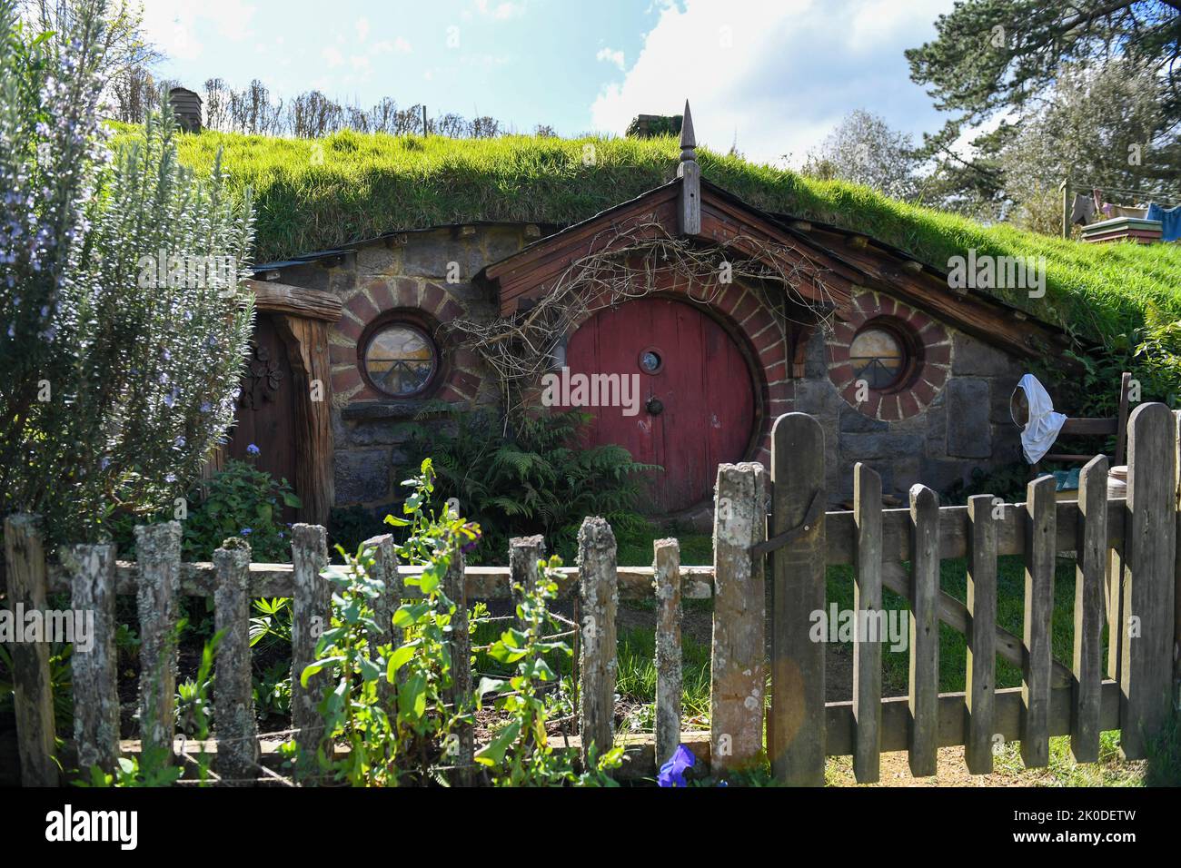 Hobbiton, New Zealand, Matamata, Lord of the Rings/The Hobbit film set Stock Photo