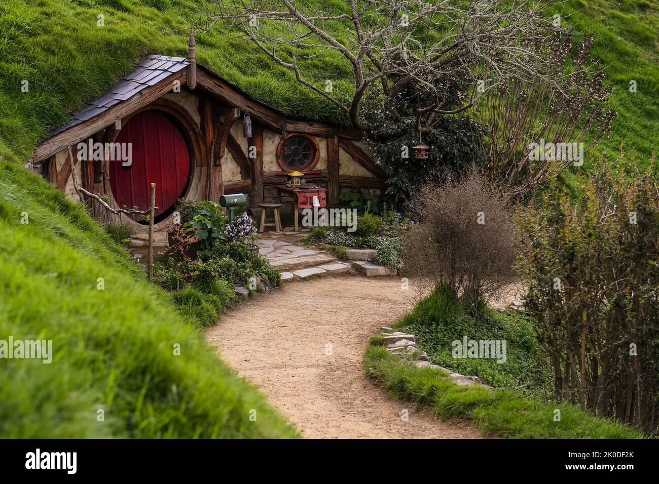 Hobbiton, New Zealand, Matamata, Lord of the Rings/The Hobbit film set Stock Photo