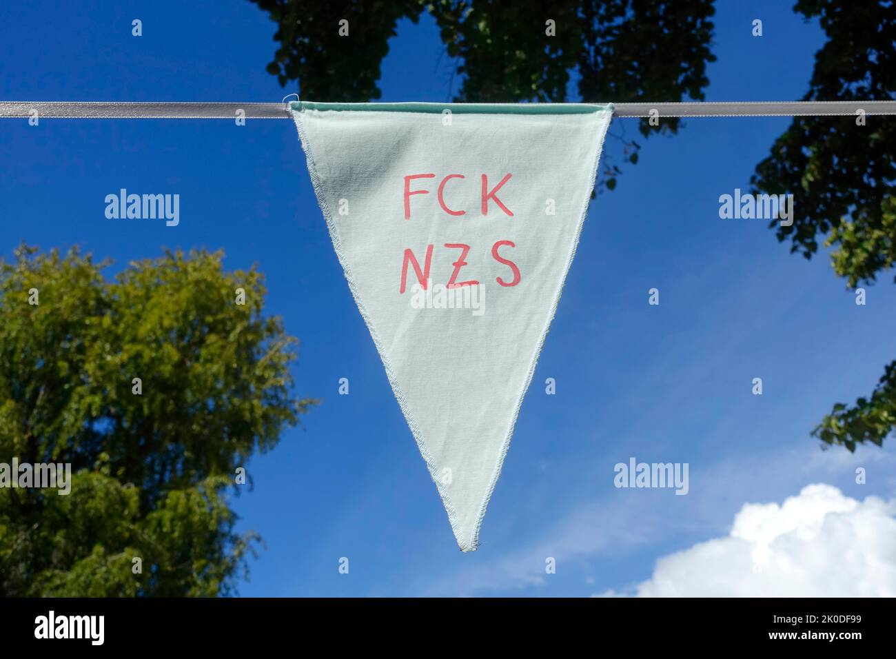Flag Fck Nzs, Berlin, Germany Stock Photo