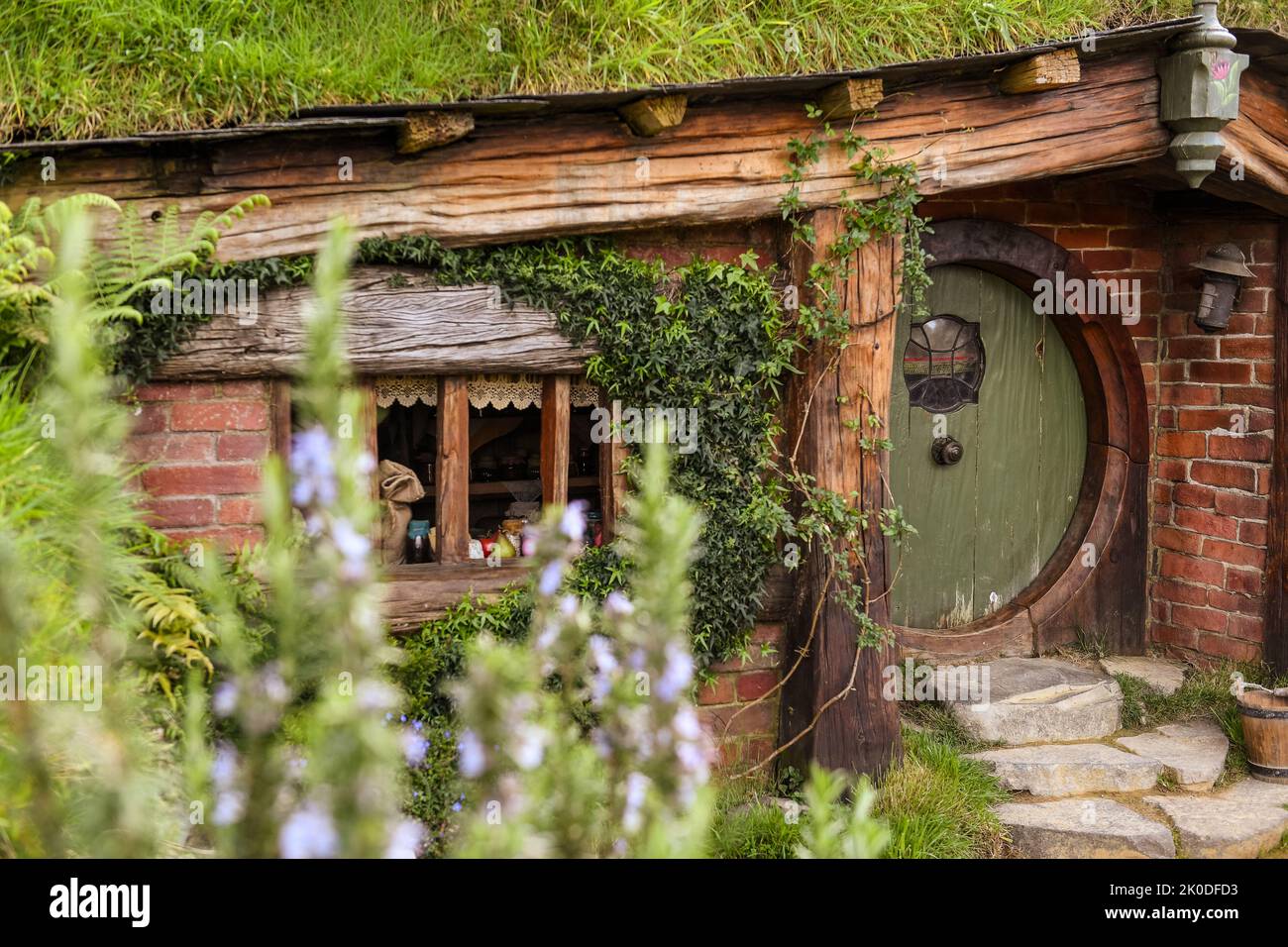 Hobbiton, New Zealand, Matamata, Lord of the Rings/The Hobbit film set Stock Photo