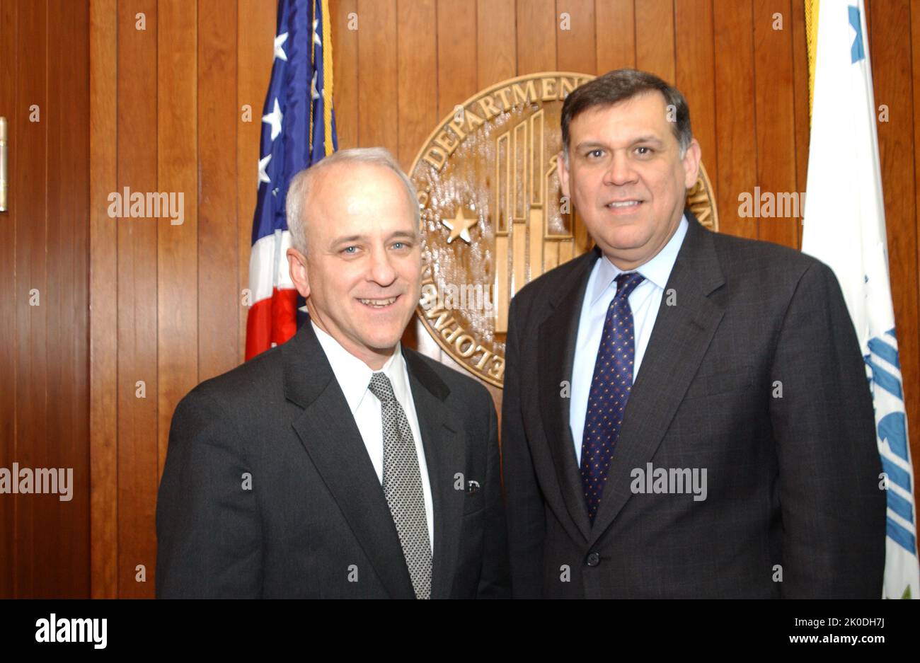 Secretary Mel Martinez with Jim Towey and Steve Wagner. Secretary Mel