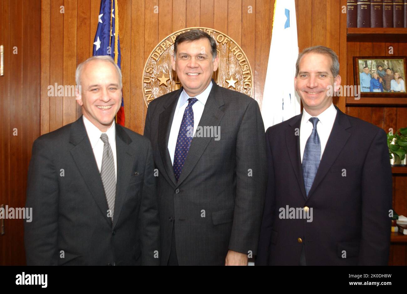 Secretary Mel Martinez with Jim Towey and Steve Wagner. Secretary Mel