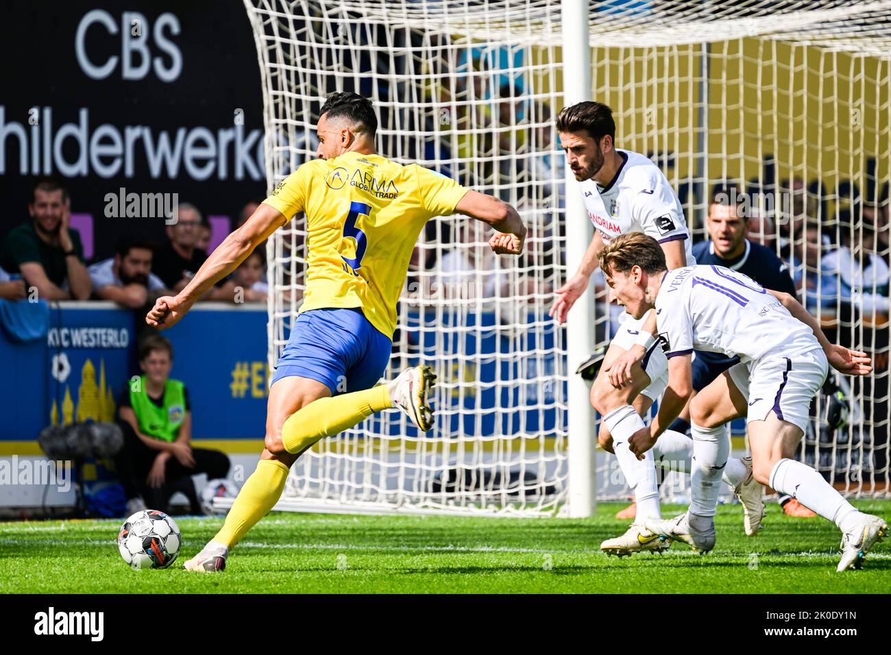 Westerlo's Nacer Chadli, Anderlecht's Yari Verschaeren and Anderlecht's ...