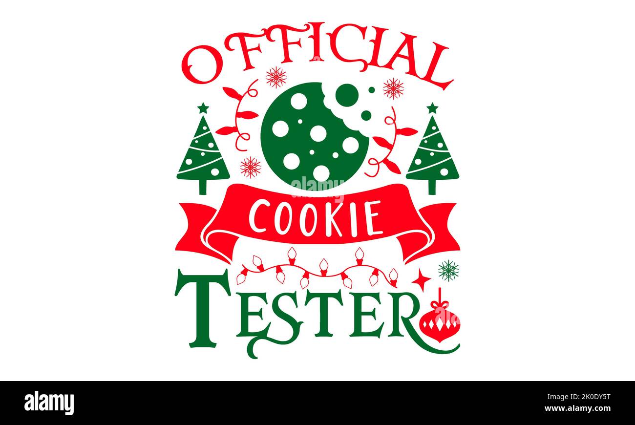 Official Cookie Tester - Christmas t-shirt design, Hand drawn lettering
