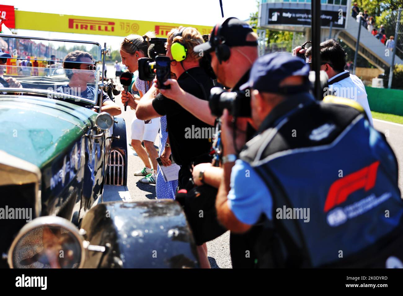 Monza, Italy. 11th Sep, 2022. Nyck de Vries (NLD) Williams Racing Reserve Driver with Rosanna Tennant (GBR) F1 Presenter on the drivers parade. 11.09.2022. Formula 1 World Championship, Rd 16, Italian Grand Prix, Monza, Italy, Race Day. Photo credit should read: XPB/Alamy Live News. Credit: XPB Images Ltd/Alamy Live News Stock Photo