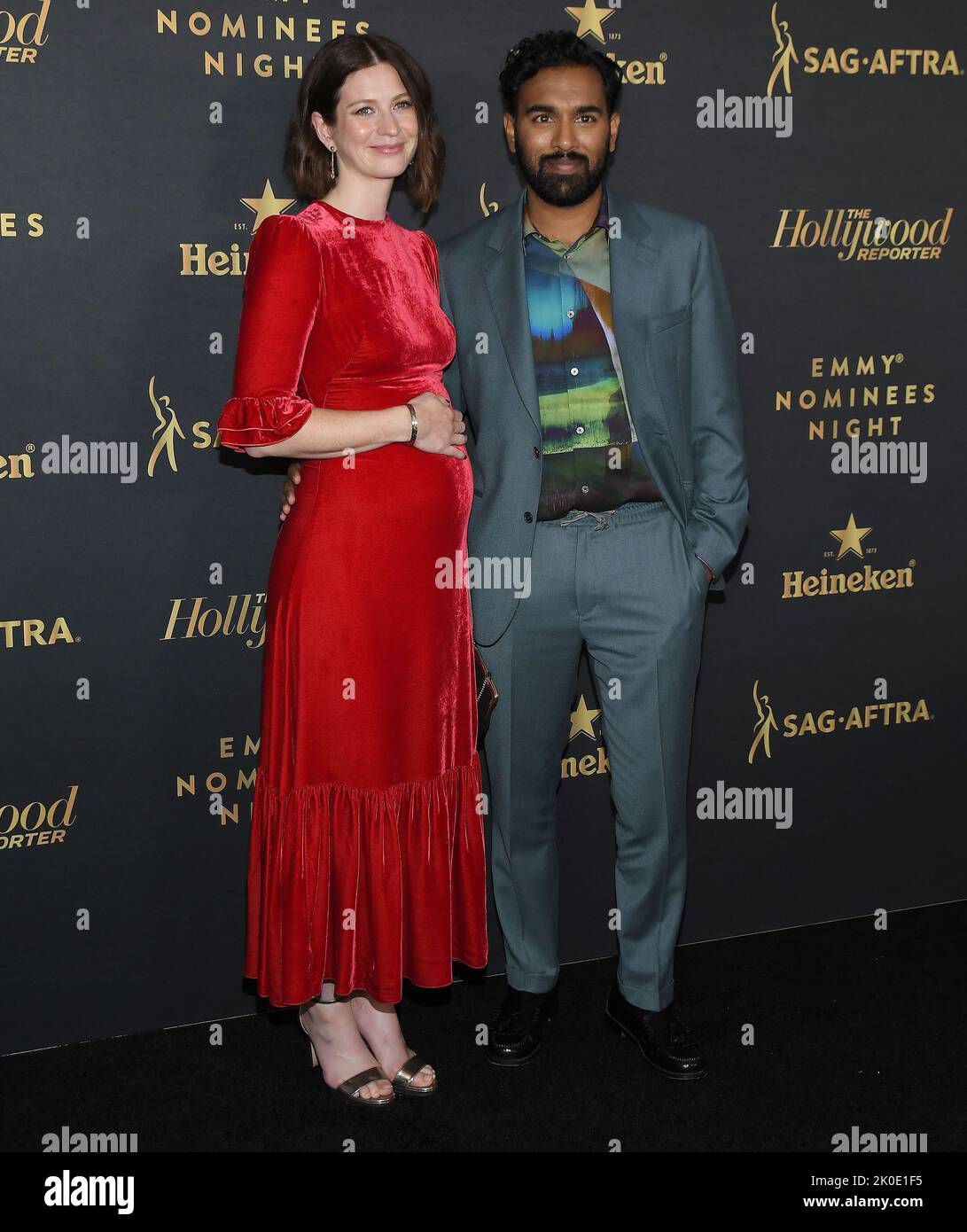 (RL) Himesh Patel and Wife arrives at The Hollywood Reporter and SAGAFTRA's EMMY NOMINEES