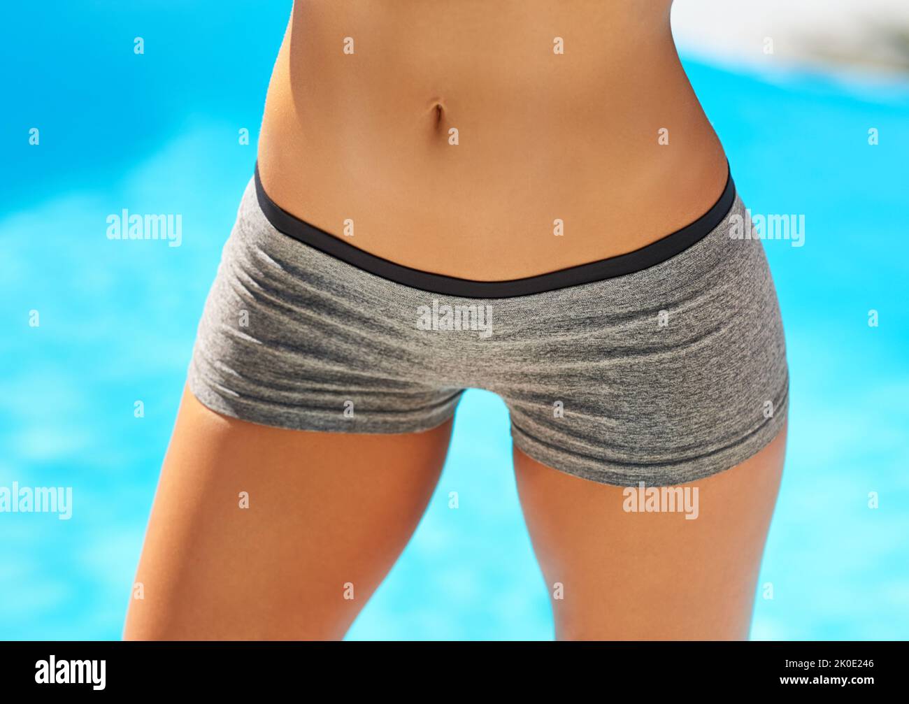 Healthy toned stomach one woman hi-res stock photography and images - Alamy
