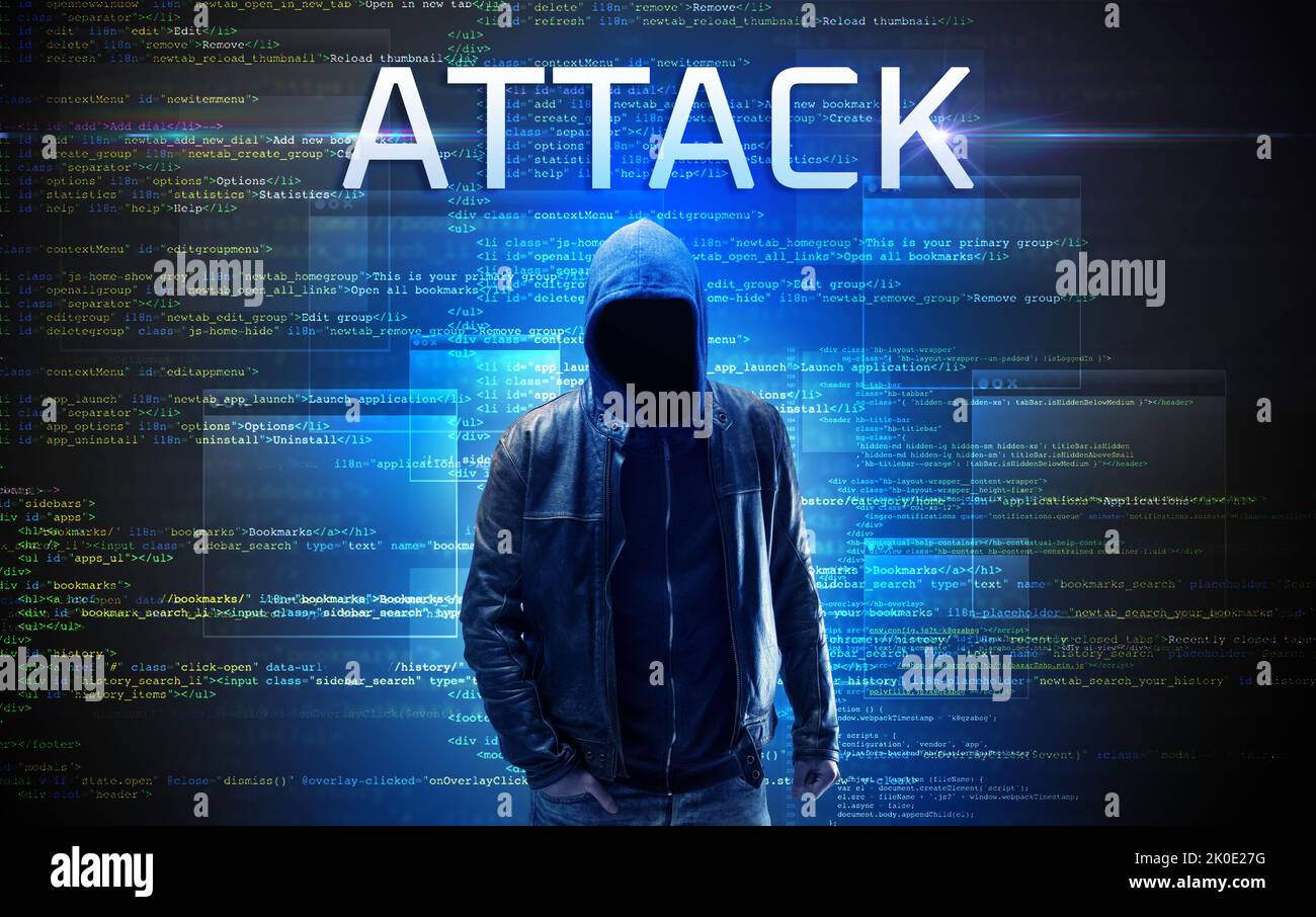 Hacker Code. No Backround Faceless hacker on code background Stock Photo - Alamy