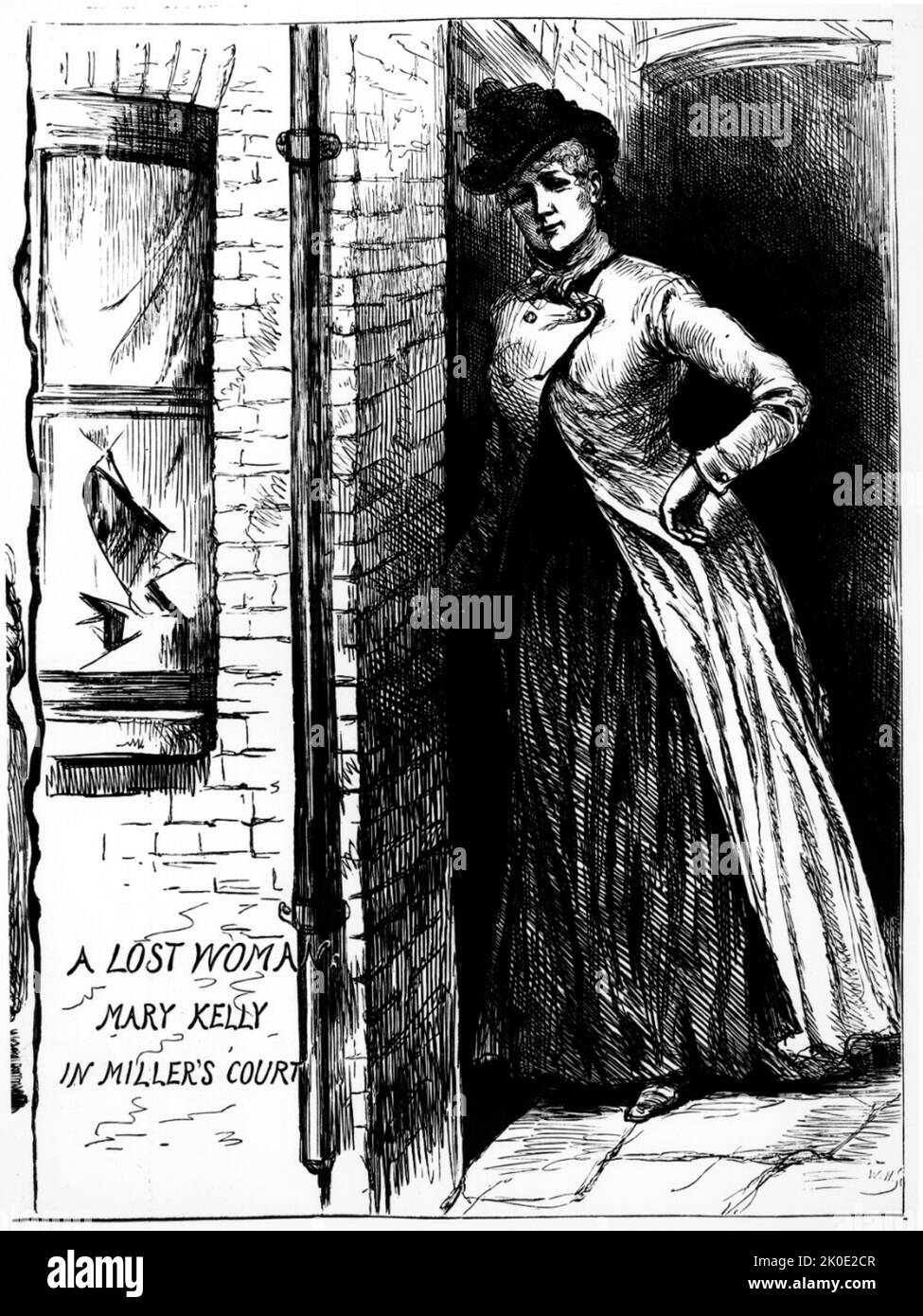 Annie Chapman (1840 - 8 September 1888) second victim of the notorious unidentified serial killer Jack the Ripper, who killed and mutilated a minimum of five women in the Whitechapel and Spitalfields districts of London from late August to early November 1888. Stock Photo