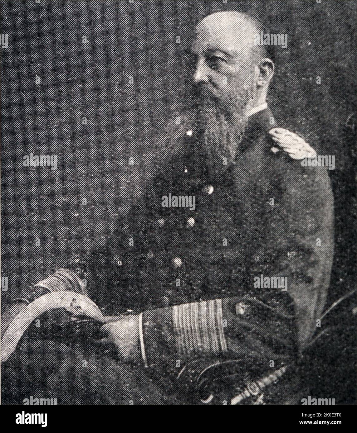 Alfred von Tirpitz (1849 - 1930) German grand admiral, Secretary of State of the German Imperial Naval Office from 1897 until 1916. Tirpitz took the modest Imperial Navy and, starting in the 1890s, turned it into a world-class force that could threaten Britain's Royal Navy. Stock Photo