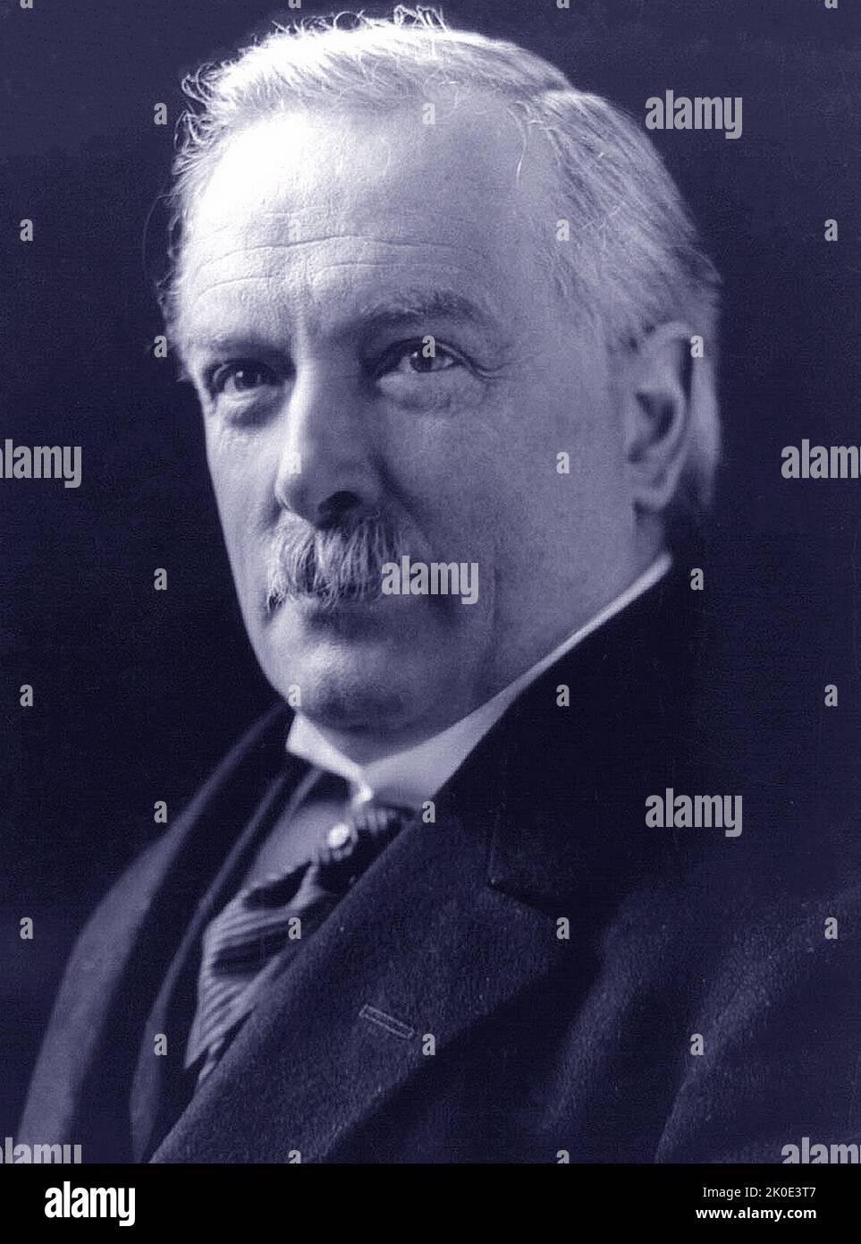 David Lloyd George, (1863 - 26 March 1945) Welsh statesman and Liberal Party politician who served as Prime Minister of the United Kingdom from 1916 to 1922. He was the last Liberal to hold the post of prime minister and held the office through the last two years of the First World War, leading the British delegation at the Paris Peace Conference in 1919. Stock Photo