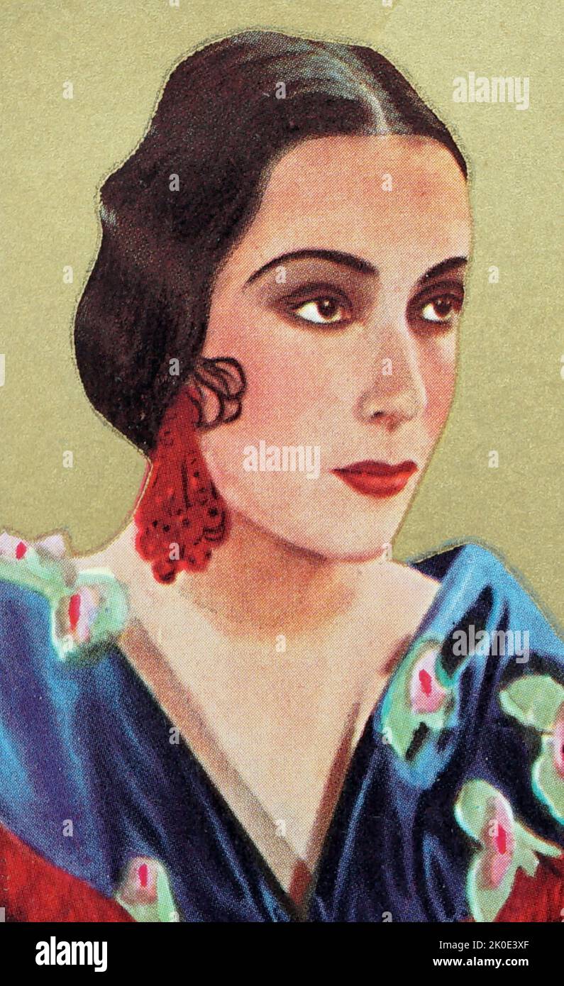 Dolores Asunsolo y Lopez Negrete (3 August 1904 - 11 April 1983), known professionally as Dolores del Rio, was a Mexican actress, dancer and singer. Stock Photo