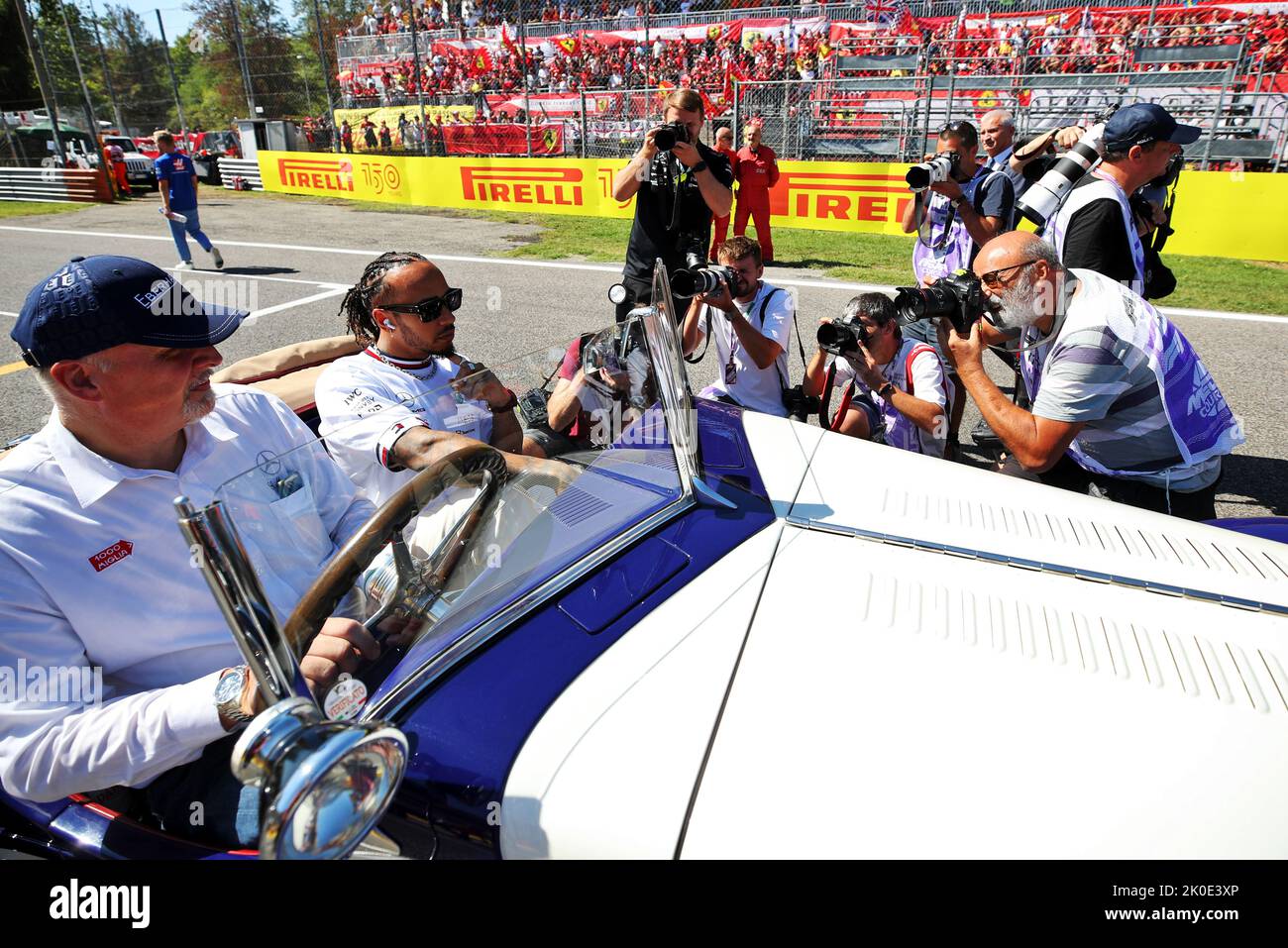 Monza, Italy. 11th Sep, 2022. Lewis Hamilton (GBR) Mercedes AMG F1 on the drivers parade. Italian Grand Prix, Sunday 11th September 2022. Monza Italy. Credit: James Moy/Alamy Live News Credit: James Moy/Alamy Live News Stock Photo