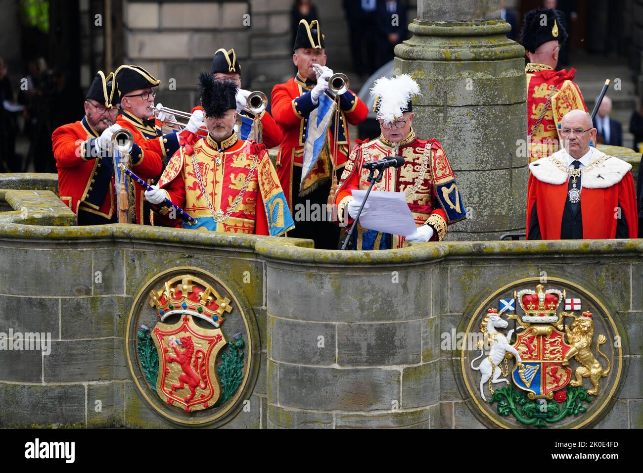 The Lord Lyon King of Arms during an Accession Proclamation Ceremony at