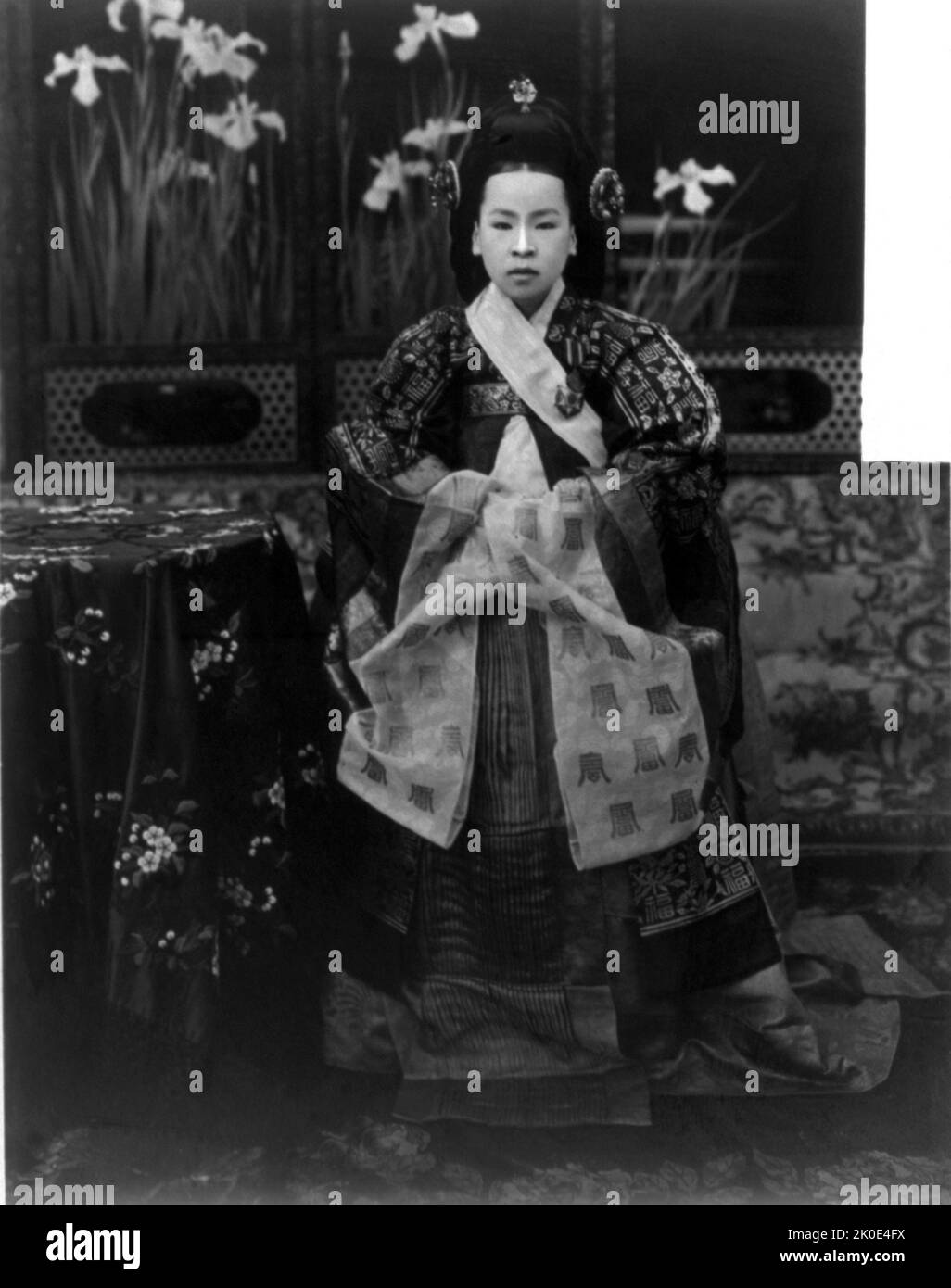 Empress Sunjeonghyo (1894 - 1966), of the Haepyeong Yun clan, was the second wife and Empress Consort of Emperor Yunghui, the last emperor of the Joseon Dynasty, Korean Empire. Stock Photo