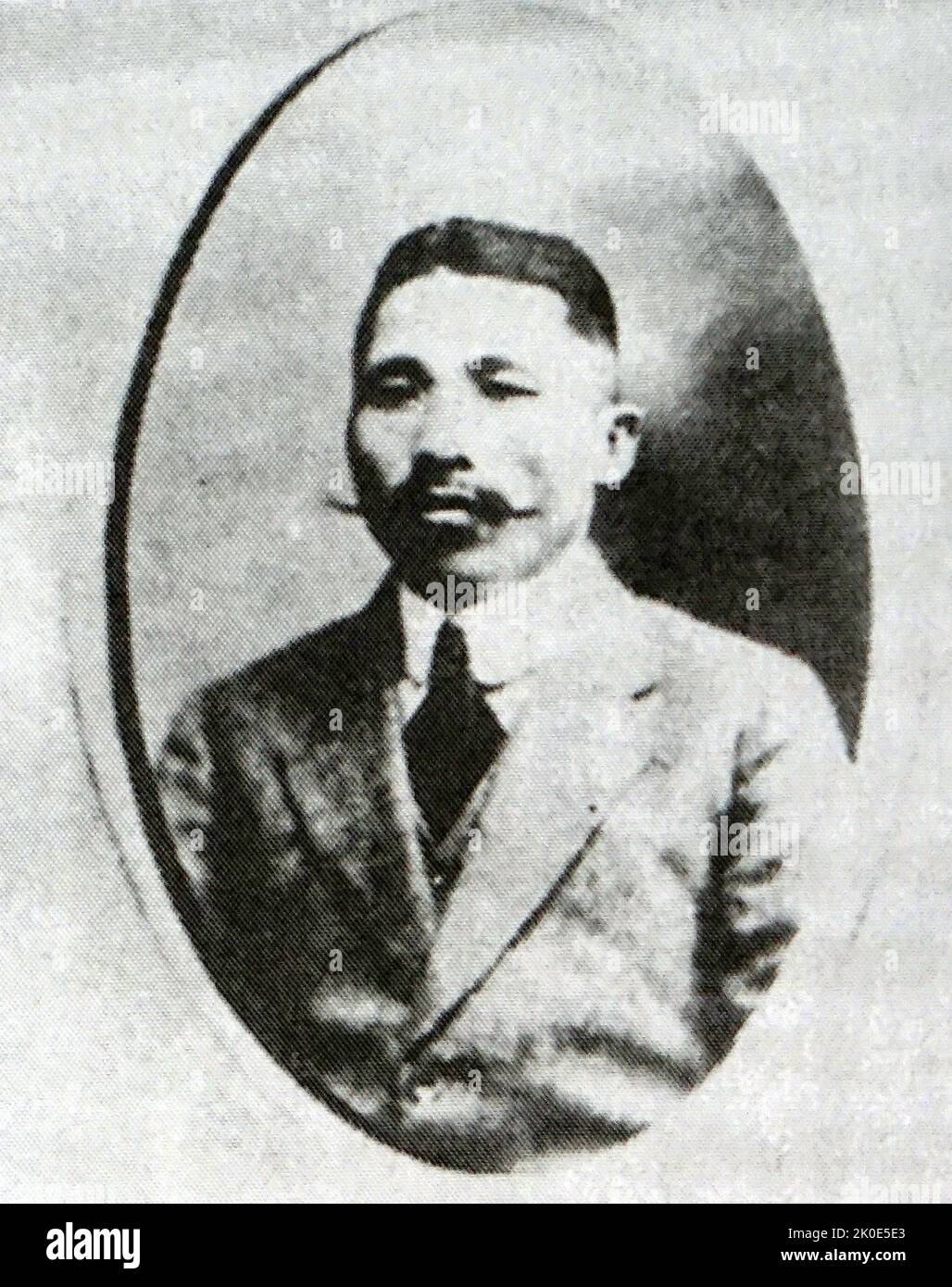 Kim Gu (1876 - 1949), also known by his pen name Baekbeom, in 1911. Korean statesman politician. He was the sixth, ninth and later the last President of the Provisional Government of the Republic of Korea, a leader of the Korean independence movement against the Japanese Empire and a reunification activist after 1945. He was assassinated by Korean lieutenant Ahn Doo-hee in 1949. Stock Photo