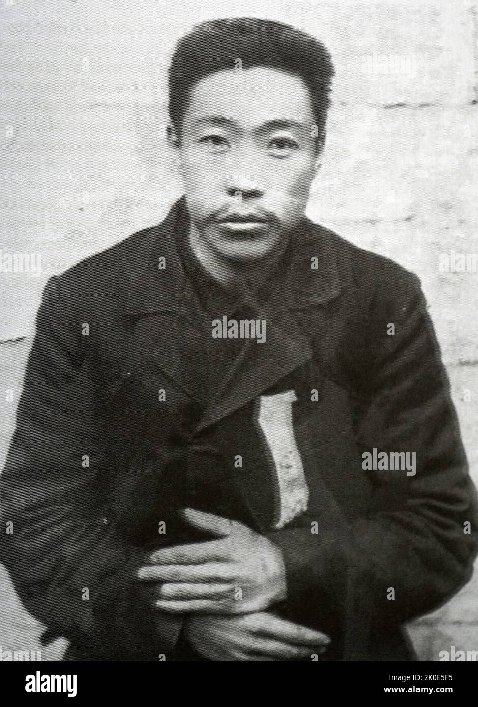 An Jung-geun, (1879 - 1910), Korean-independence activist, and pan-Asianist. On 26 October 1909, he assassinated Prince Ito Hirobumi, a four-time Prime Minister of Japan, former Resident-General of Korea, and then President of the Privy Council of Japan, following the signing of the Eulsa Treaty, with Korea on the verge of annexation by Japan. He was imprisoned and later executed by Japanese authorities on 26 March 1910. Stock Photo