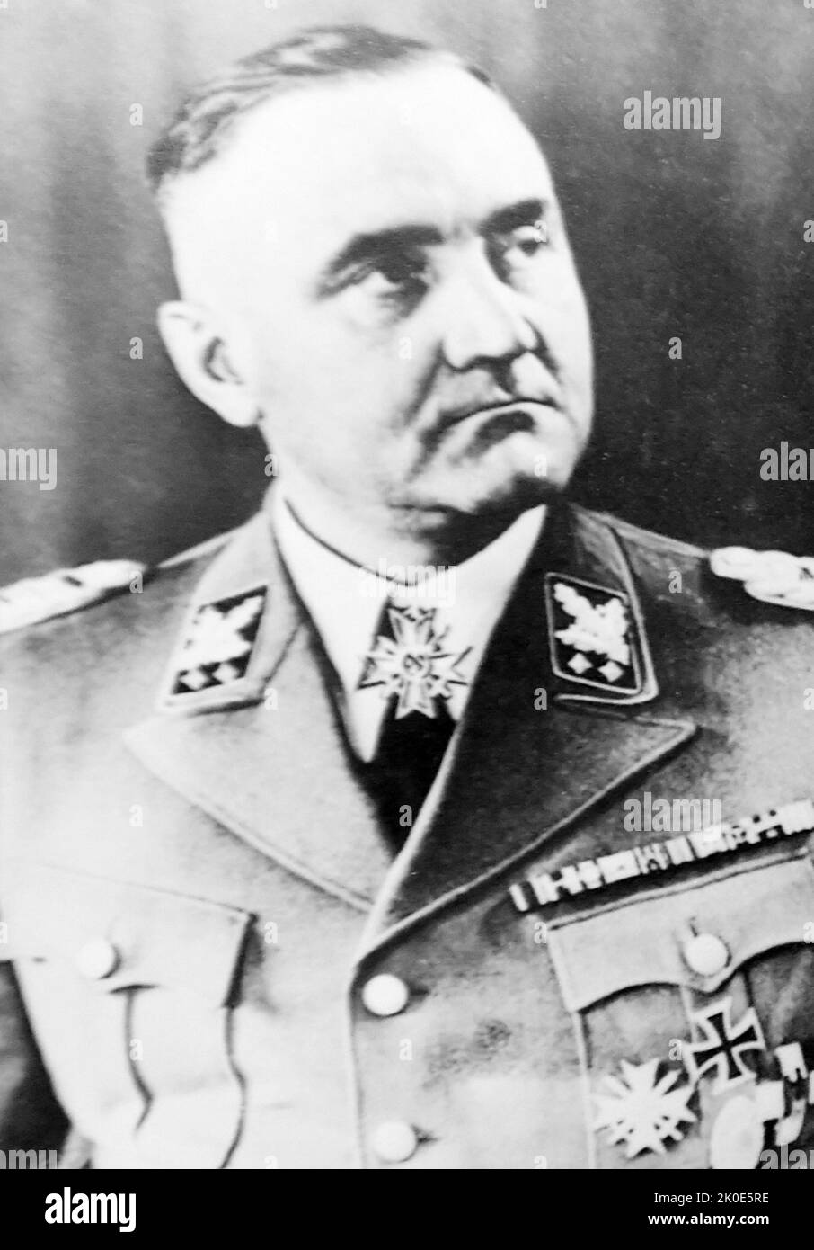 Gottlob Christian Berger (16 July 1896 - 5 January 1975) was a senior German Nazi official who held the rank of SS-Obergruppenfuhrer und General der Waffen-SS (lieutenant general) and was the chief of the SS Main Office responsible for Schutzstaffel (SS) recruiting during World War II. Stock Photo