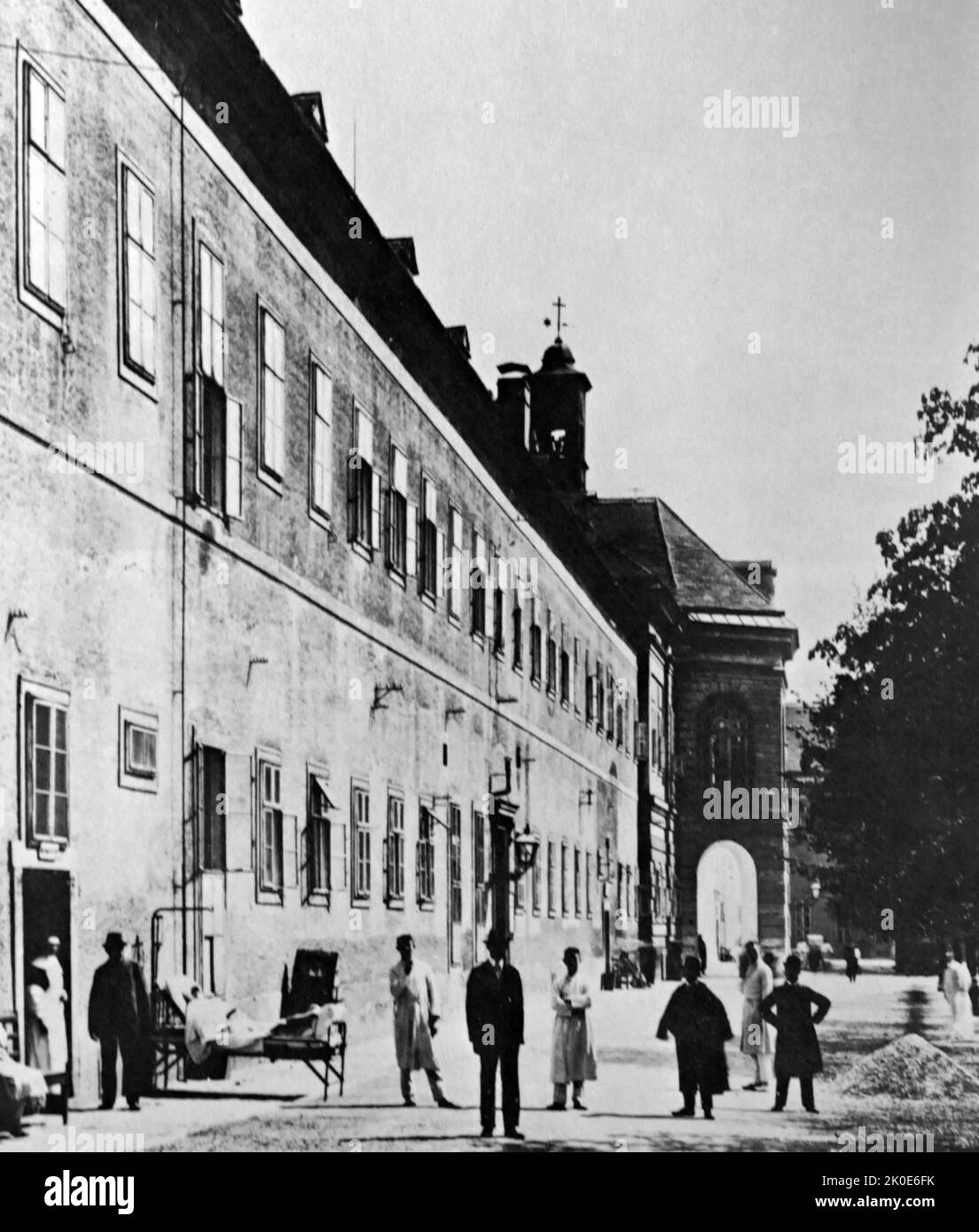 Psychiatric ward of the Vienna General Hospital, where Sigmund Freud was a doctor. 1900. Sigmund Freud (6 May 1856 - 23 September 1939) was an Austrian neurologist and the founder of psychoanalysis, a clinical method for treating psychopathology through dialogue between a patient and a psychoanalyst. Stock Photo