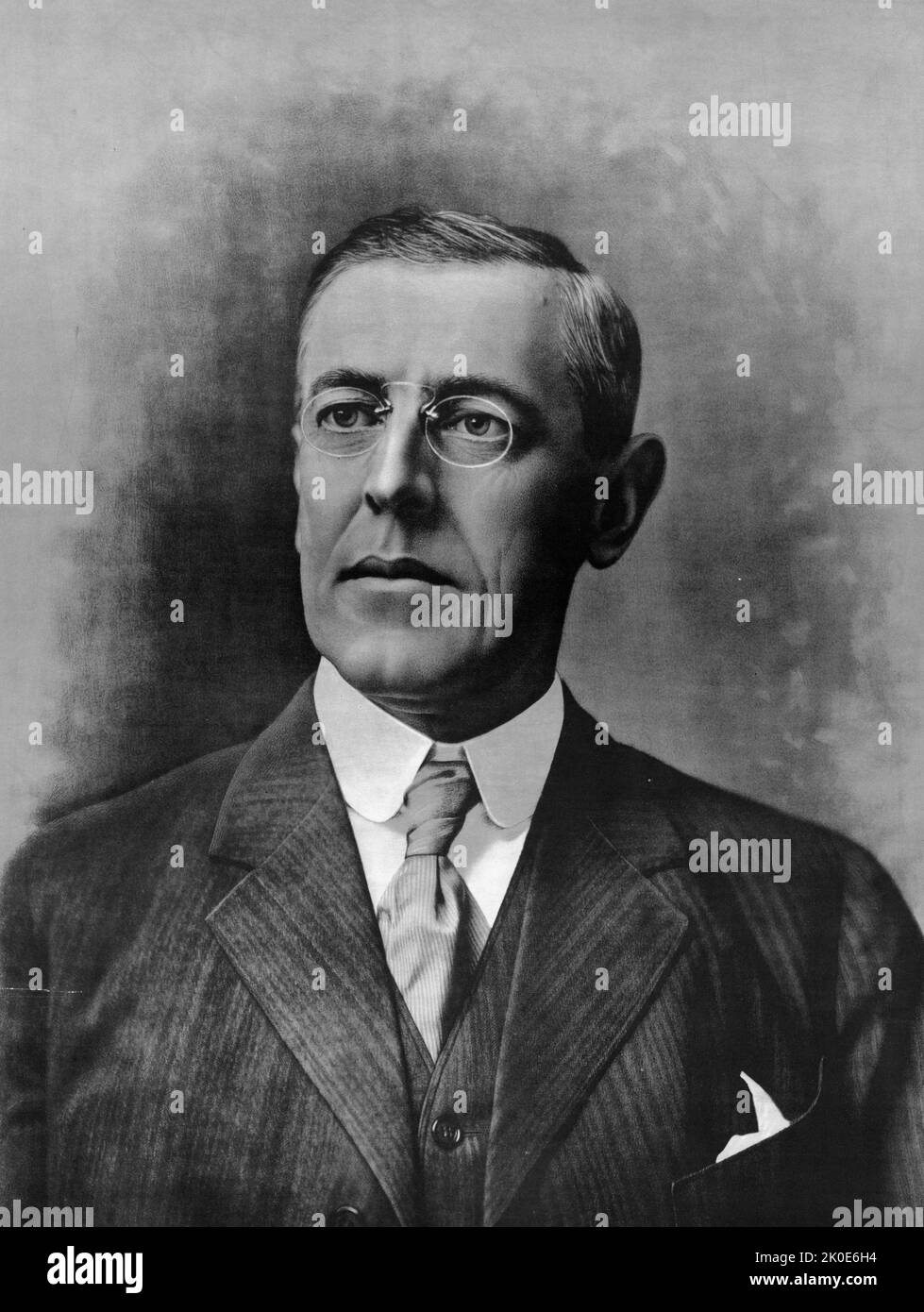Thomas Woodrow Wilson (December 28, 1856 - February 3, 1924) was an American politician and academic who served as the 28th president of the United States from 1913 to 1921. Stock Photo