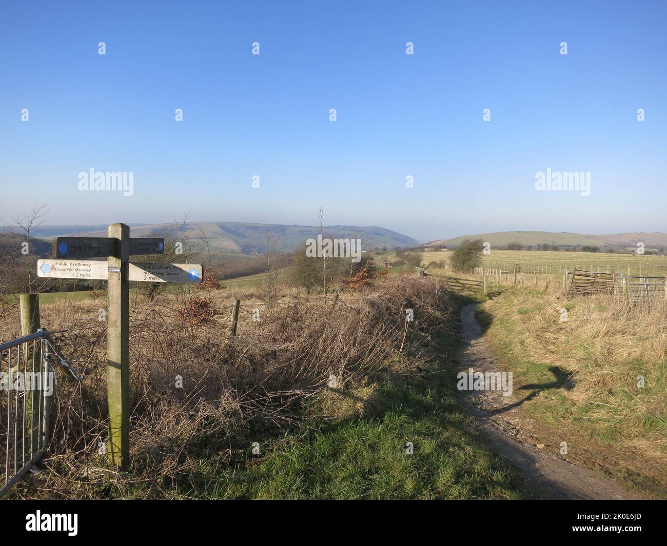 The South Downs Way National trail and park. long distance footpath ...