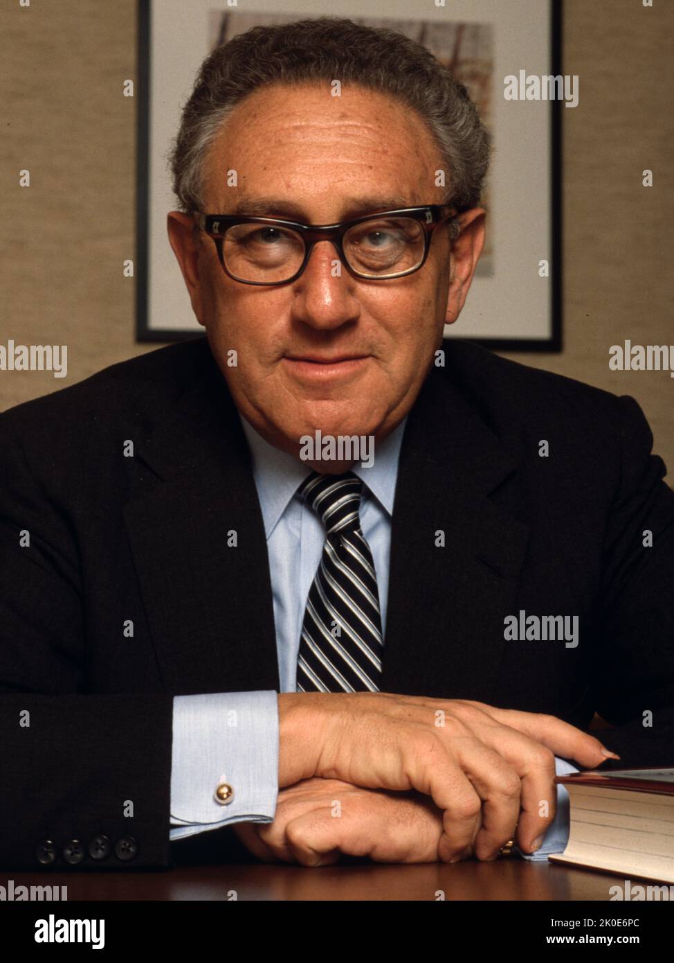 Henry Alfred Kissinger (born 1923), American politician, diplomat, and geopolitical consultant who served as United States Secretary of State and National Security Advisor under the presidential administrations of Richard Nixon and Gerald Ford. A Jewish refugee who fled Nazi Germany with his family in 1938, he became National Security Advisor in 1969 and U.S. Secretary of State in 1973. For his actions negotiating a ceasefire in Vietnam, Kissinger received the 1973 Nobel Peace Prize. Stock Photo