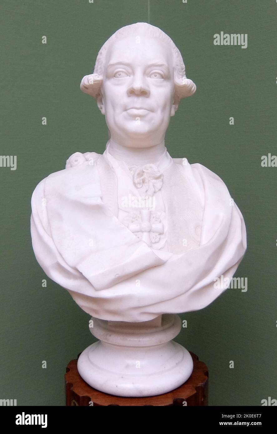 Count Ivan Grigoryevich Chernyshyov (1726 - 1797; Russian General and Admiral, prominent during the reign of Empress Catherine the Great. Bust in marble, 1770, by Fedot Ivanovich Shubin (May 28, 1740 - May 24, 1805) is widely regarded as the greatest sculptor of 18th-century. Stock Photo