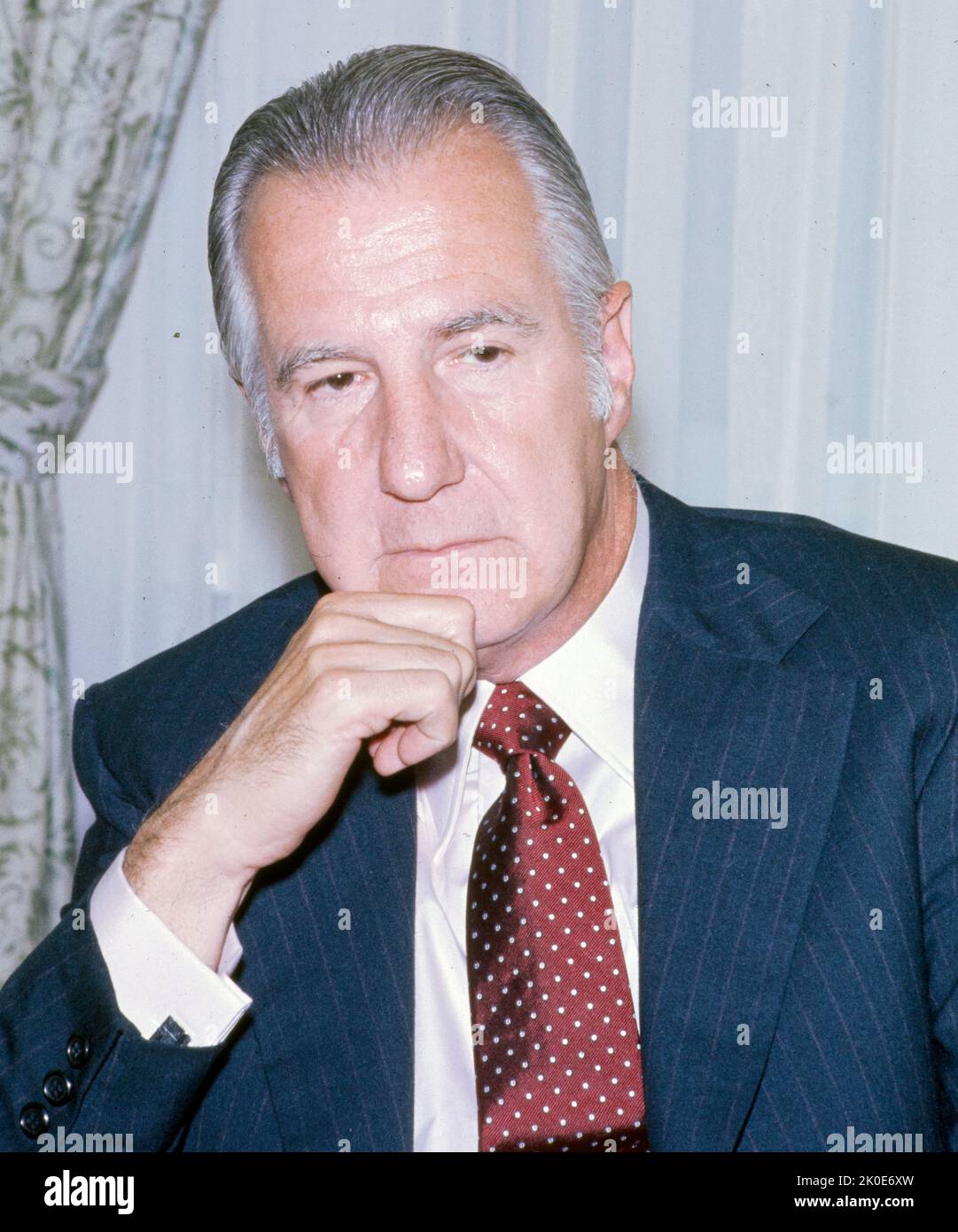 Spiro Theodore Agnew (1918 - 1996) 39th vice-president of the United States, serving from 1969 until his resignation in 1973. He is the second and most recent vice-president to resign the position, the other being John C. Calhoun in 1832. Stock Photo