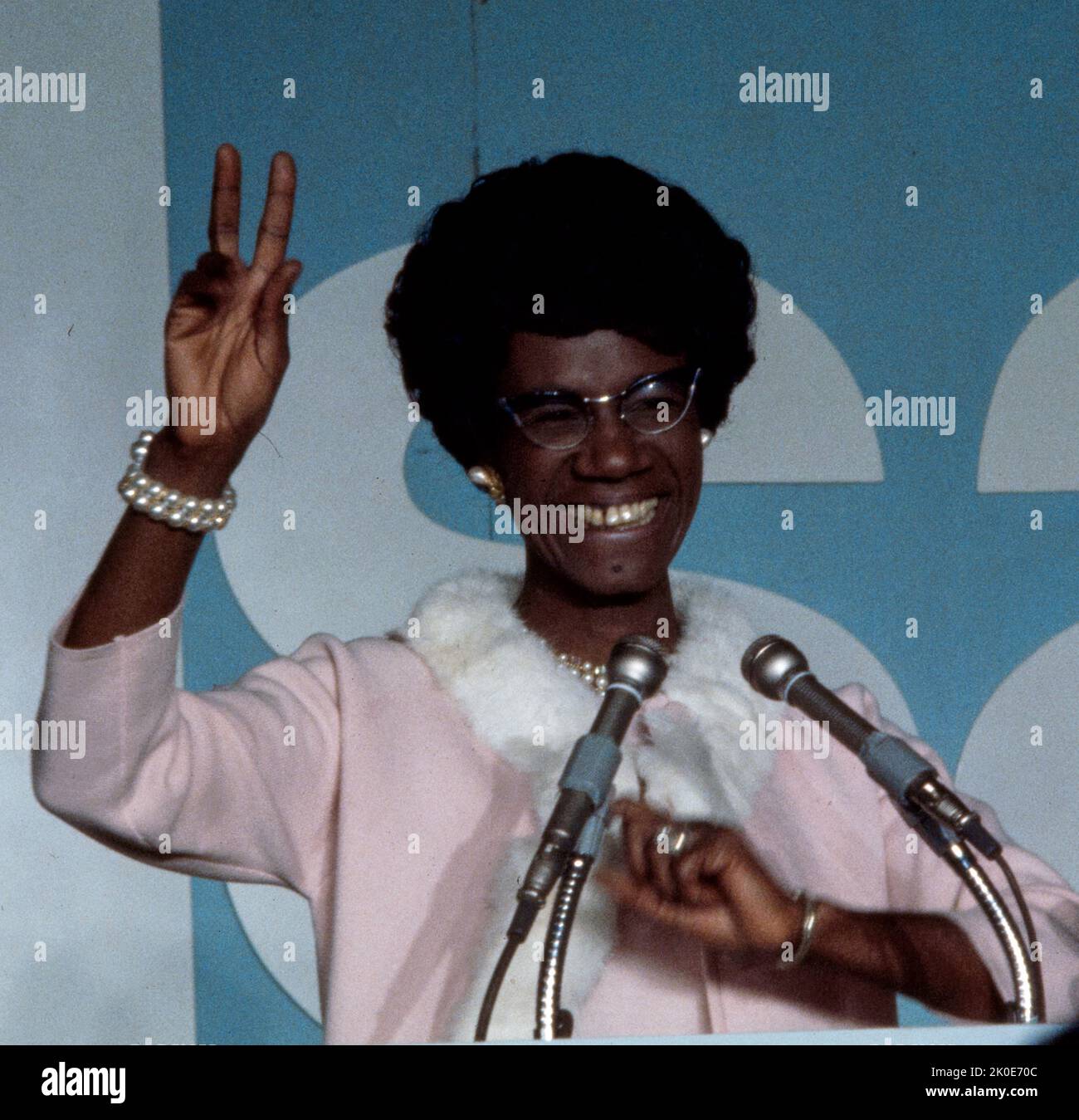 Shirley Anita Chisholm (1924 - 2005) American politician. In 1968, she became the first black woman elected to the United States Congress. In the 1972 United States presidential election, she became the first black candidate to run for a major party's nomination for President of the United States, and the first woman to run for the Democratic Party's presidential nomination. Stock Photo