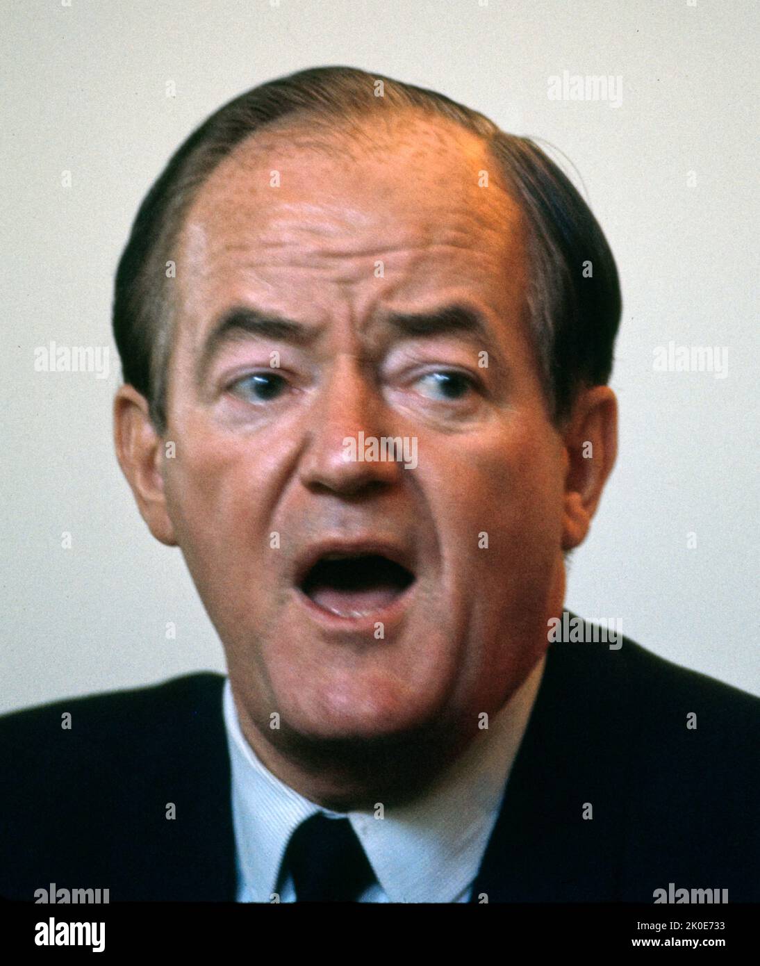 Hubert Humphrey (1911 - 1978) American politician who served as the 38th vice president of the United States from 1965 to 1969. He twice served in the United States Senate, representing Minnesota from 1949 to 1964 and 1971 to 1978. The Democratic Party nominated him in the 1968 presidential election. He lost the election to Republican nominee Richard Nixon. Stock Photo