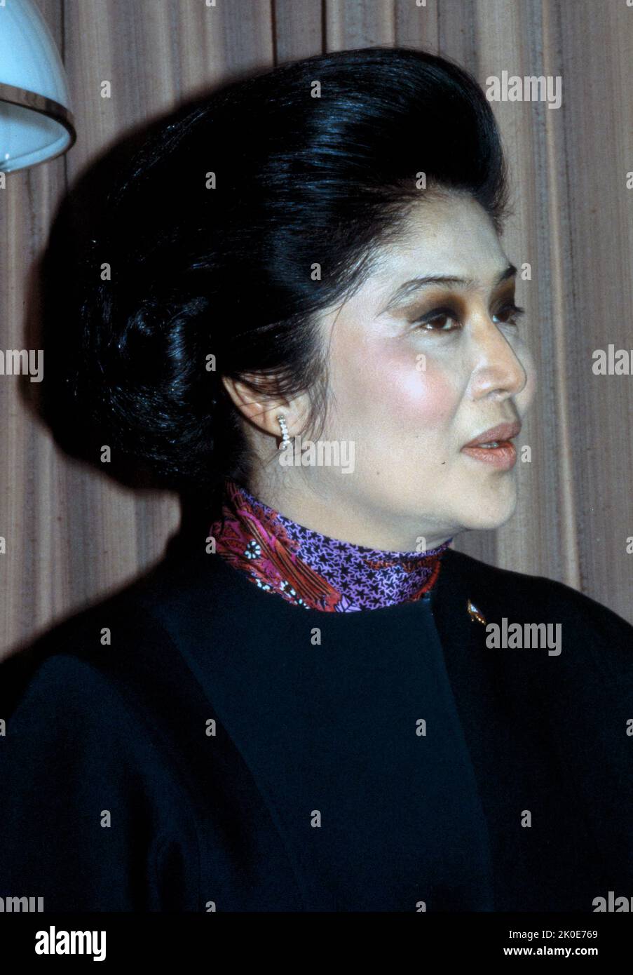 Imelda Marcos (born 1929) Filipina politician and convicted criminal who was First Lady of the Philippines for 21 years, during which she and her husband Ferdinand Marcos stole billions from the Filipino people. Stock Photo