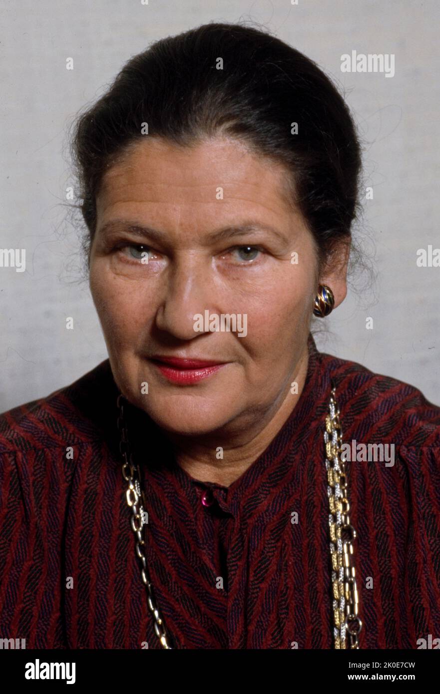 Simone Veil (1927 - 2017) French stateswoman who served as Health Minister in several governments and was President of the European Parliament from 1979 to 1982. As health minister, she is best remembered for advancing women's legal rights in France, in particular for the 1975 law that legalized abortion. Stock Photo