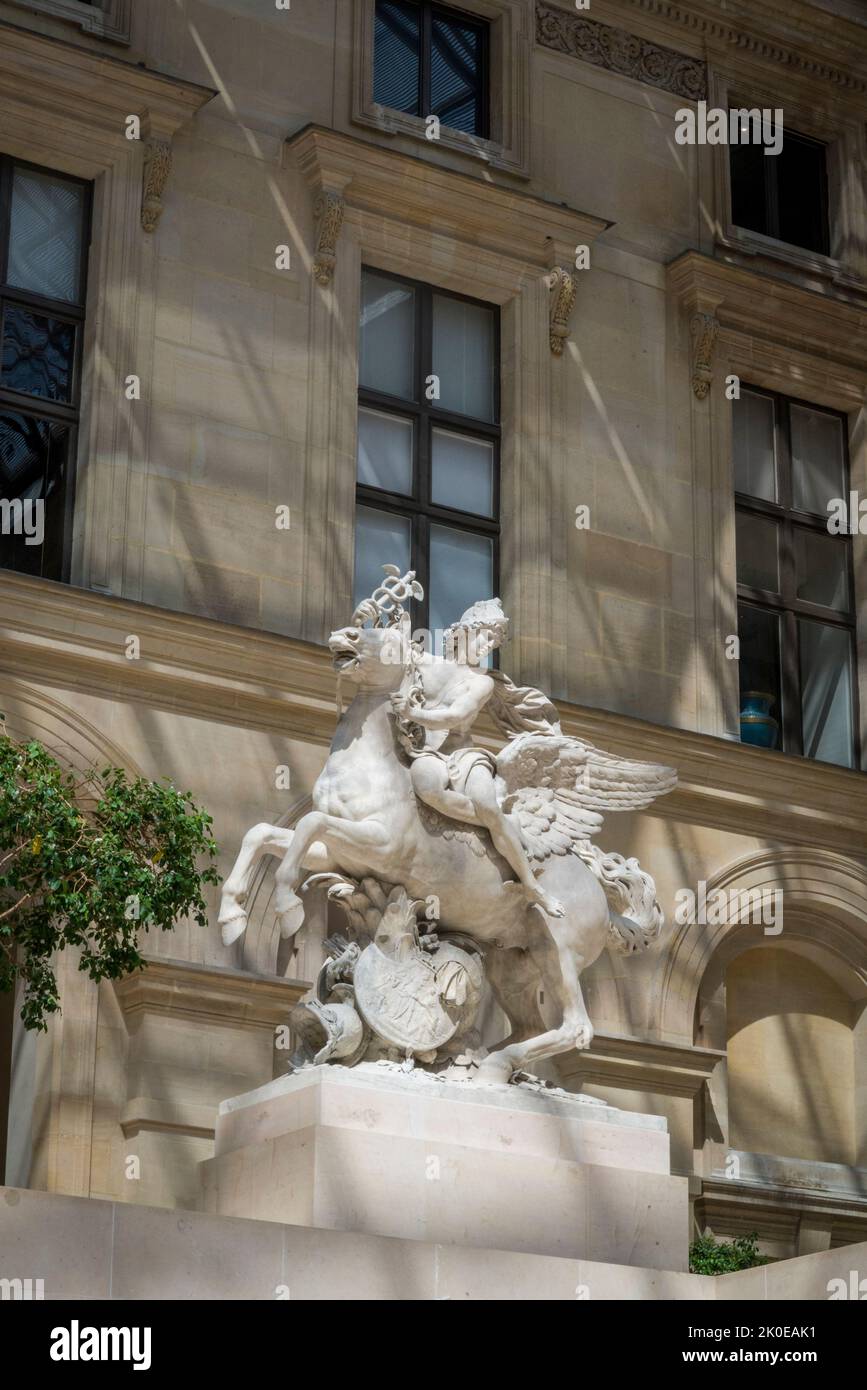 The Cour Marly where French sculpture is exhibited, Louvre Museum, the