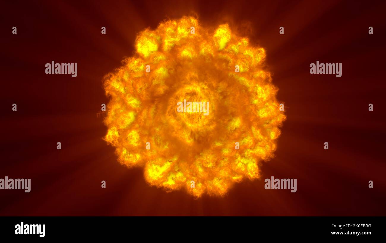 fire flame ball explosion in space, abstract illustration Stock Photo ...