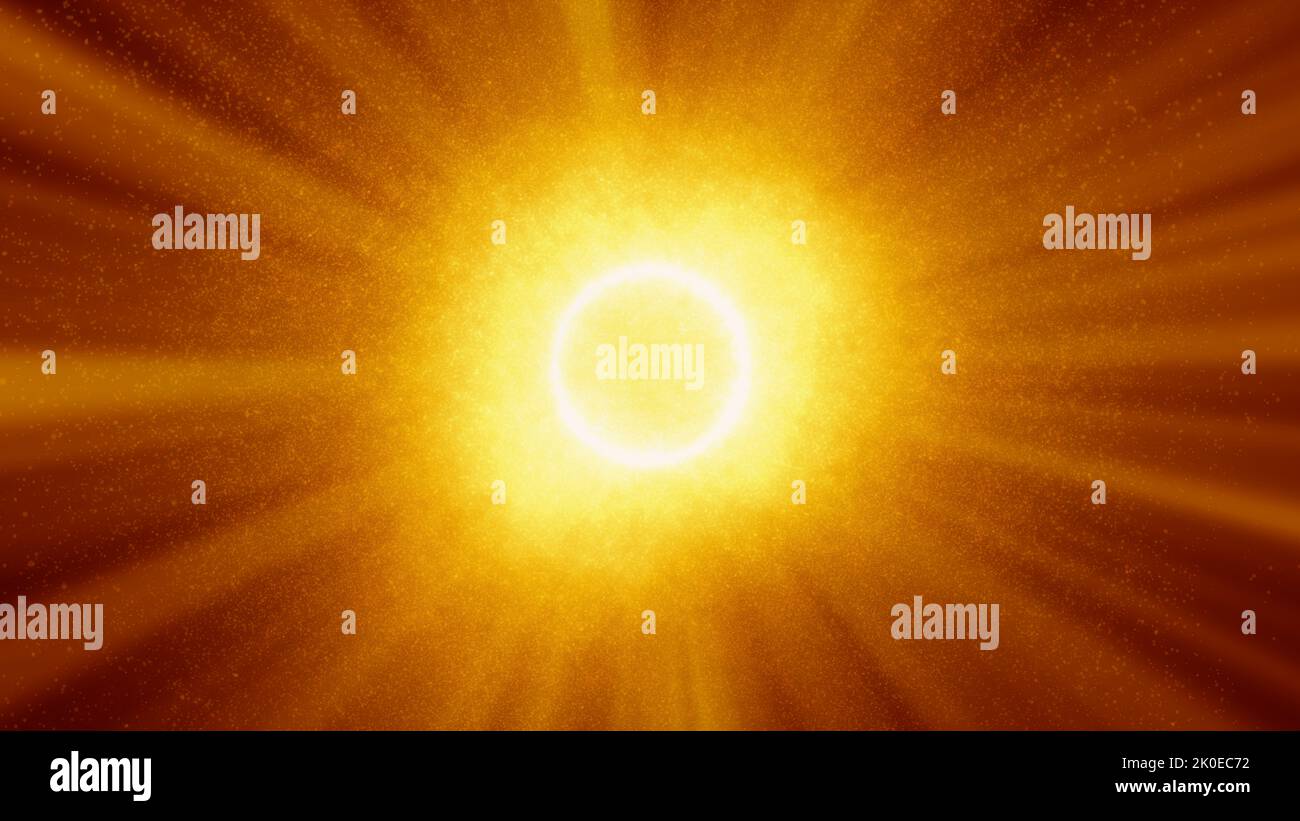 Abstract particles sun solar flare particles illustration 3d render ...