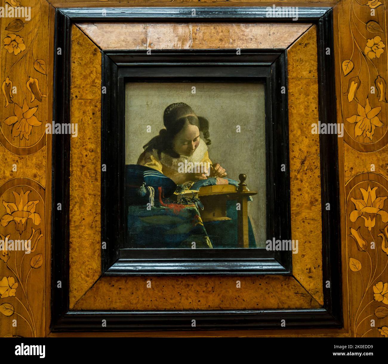 The Lacemaker, a painting by the Dutch artist Johannes Vermeer, Louvre Museum, the world's most