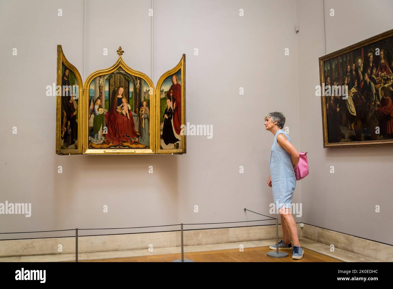 'Annunciation' triptych, 15th century Dutch religious art, Louvre Museum, the world's most-visited museum, and a historic landmark in Paris, France. I Stock Photo